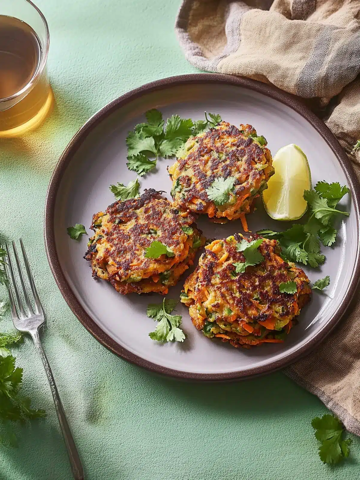 Carrot and coriander fritters