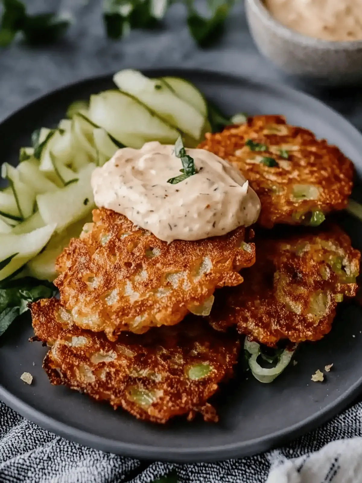 Delicious Burger-Style Latkes with Apple Butter & Garlic Cream 4 Burger-style latkes with apple butter and garlic soured cream