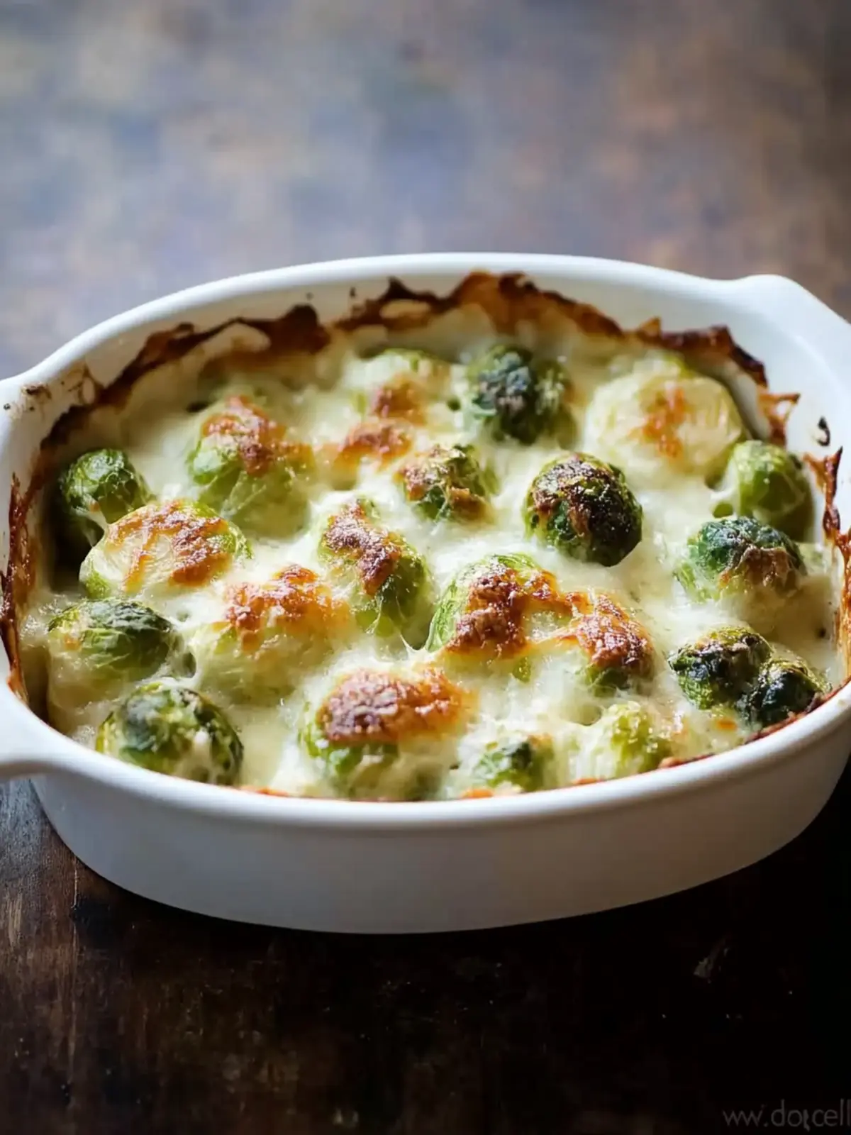 Brussels Sprouts Gratin with Crispy Pancetta Bliss 3 Brussels Sprouts Gratin