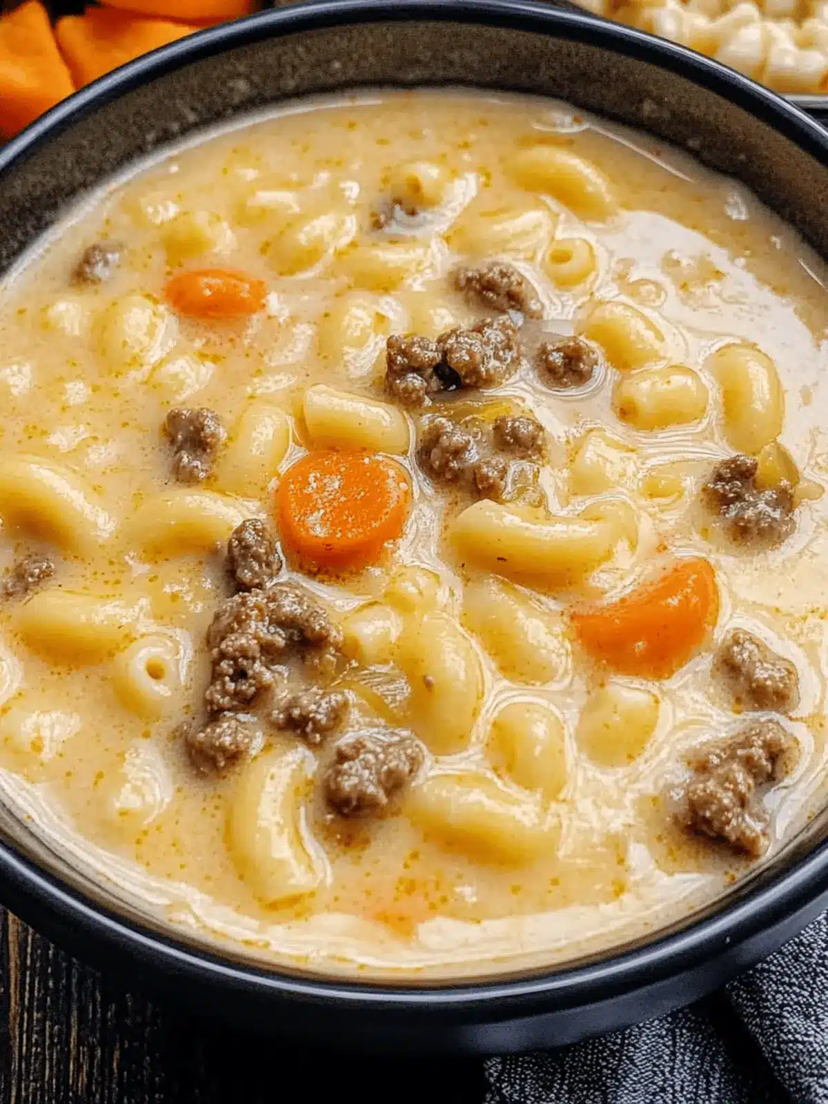 Cheeseburger Macaroni Soup