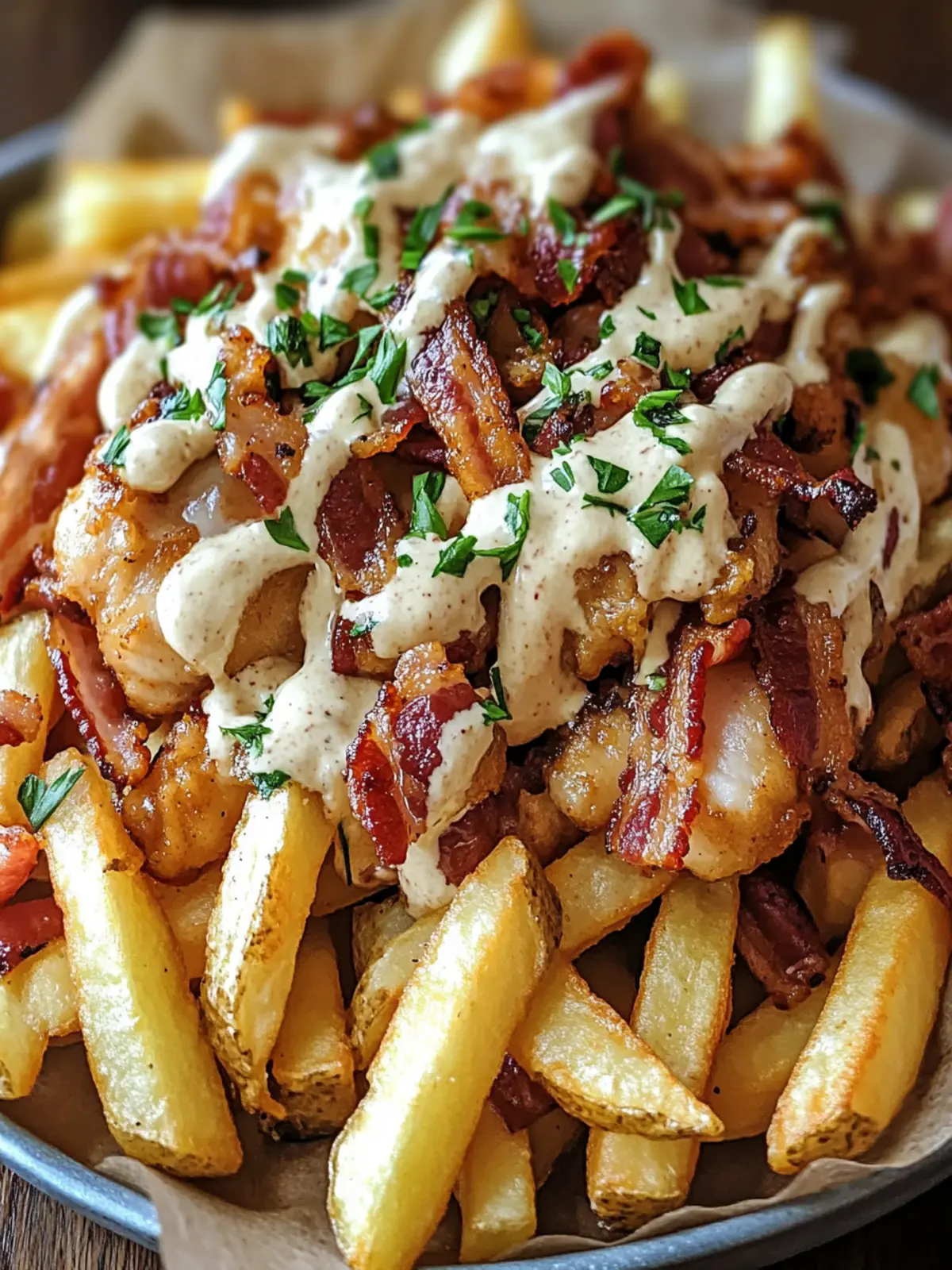 Dirty Chicken and Bacon Loaded Fries