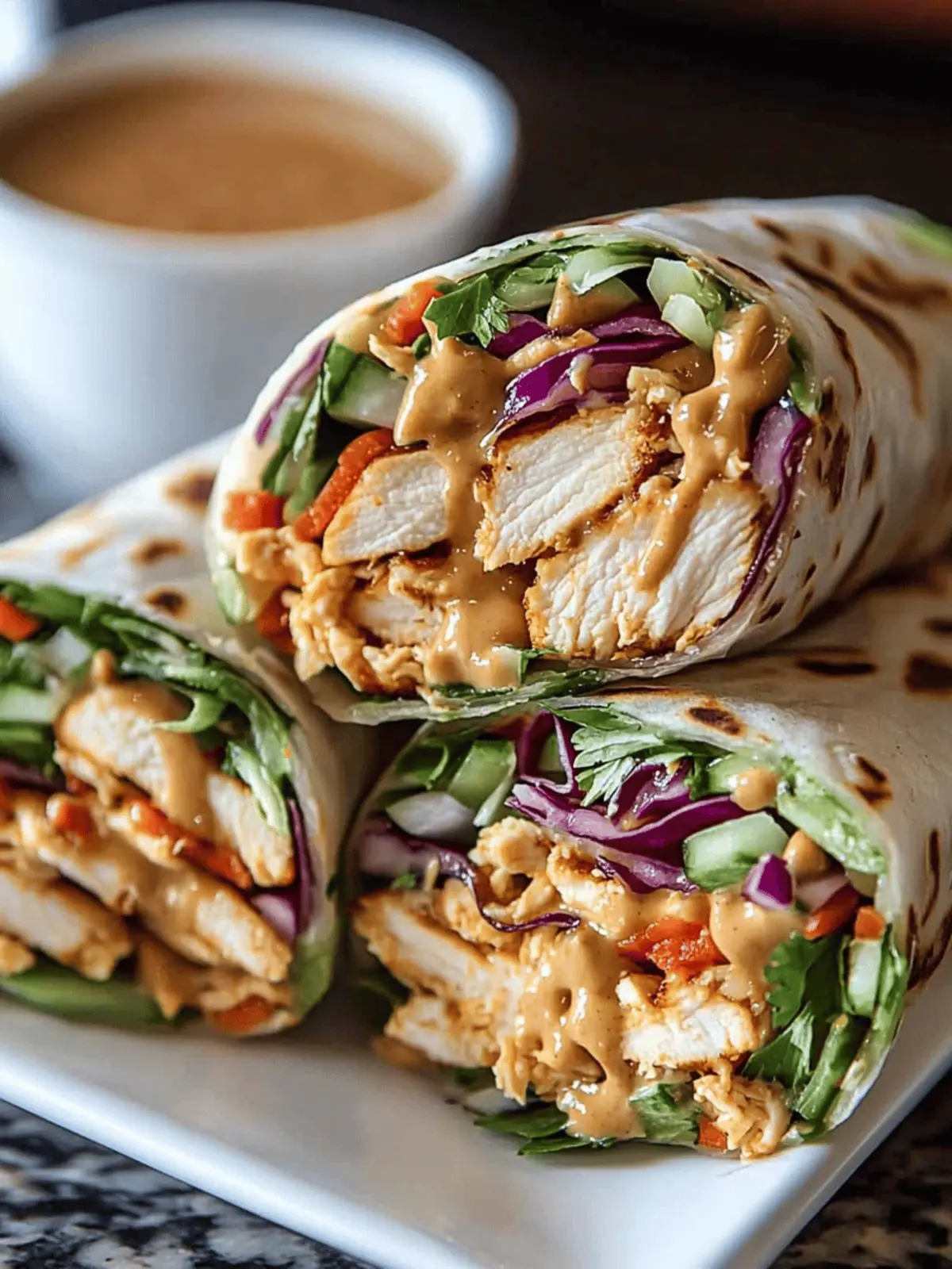 Thai Peanut Chicken Wraps for Quick, Flavorful Dinners 2 Thai Peanut Chicken Wraps