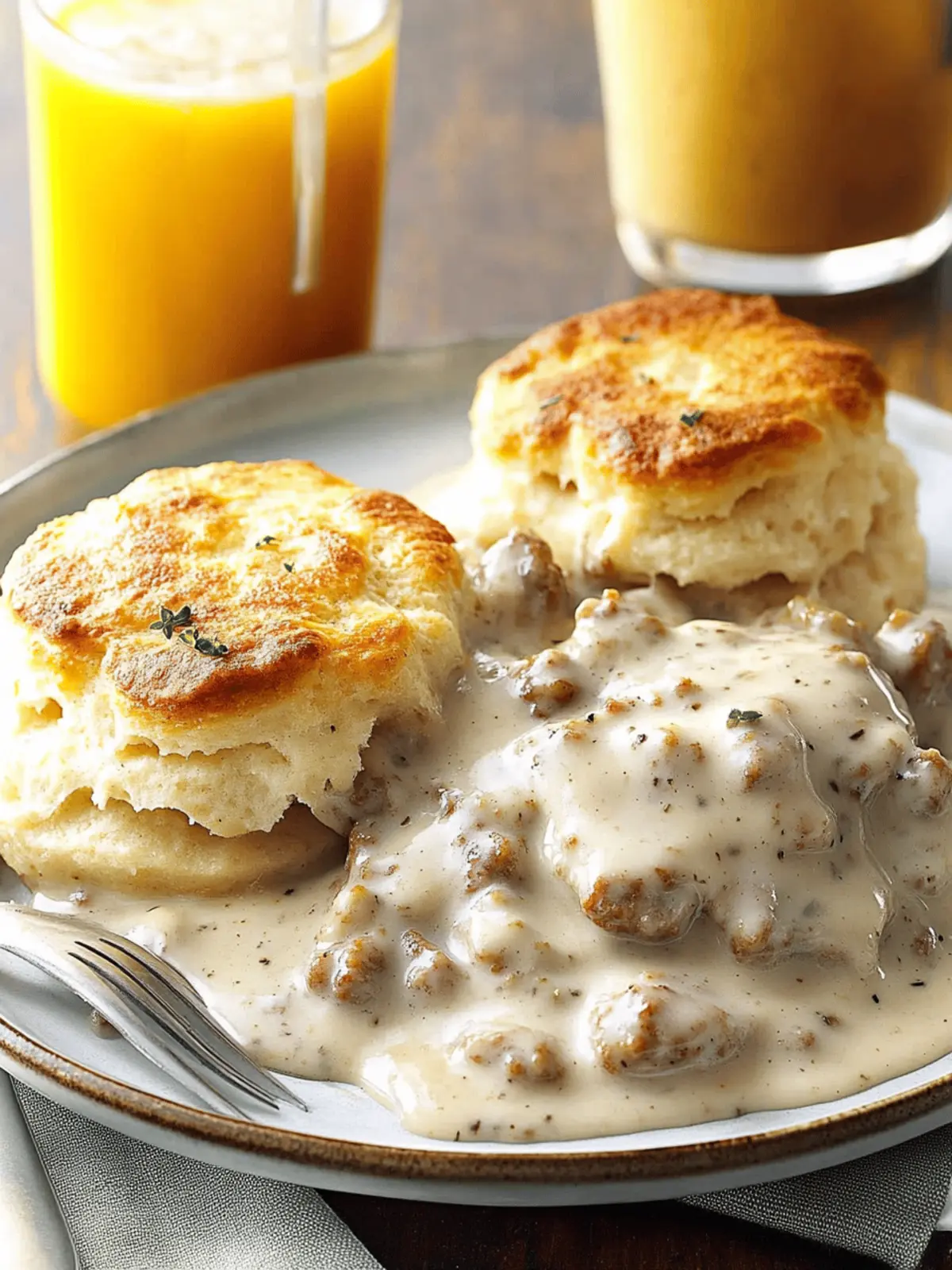 Southern Biscuits and Sausage Gravy for Ultimate Comfort Cooking 3 Biscuits and Sausage Gravy