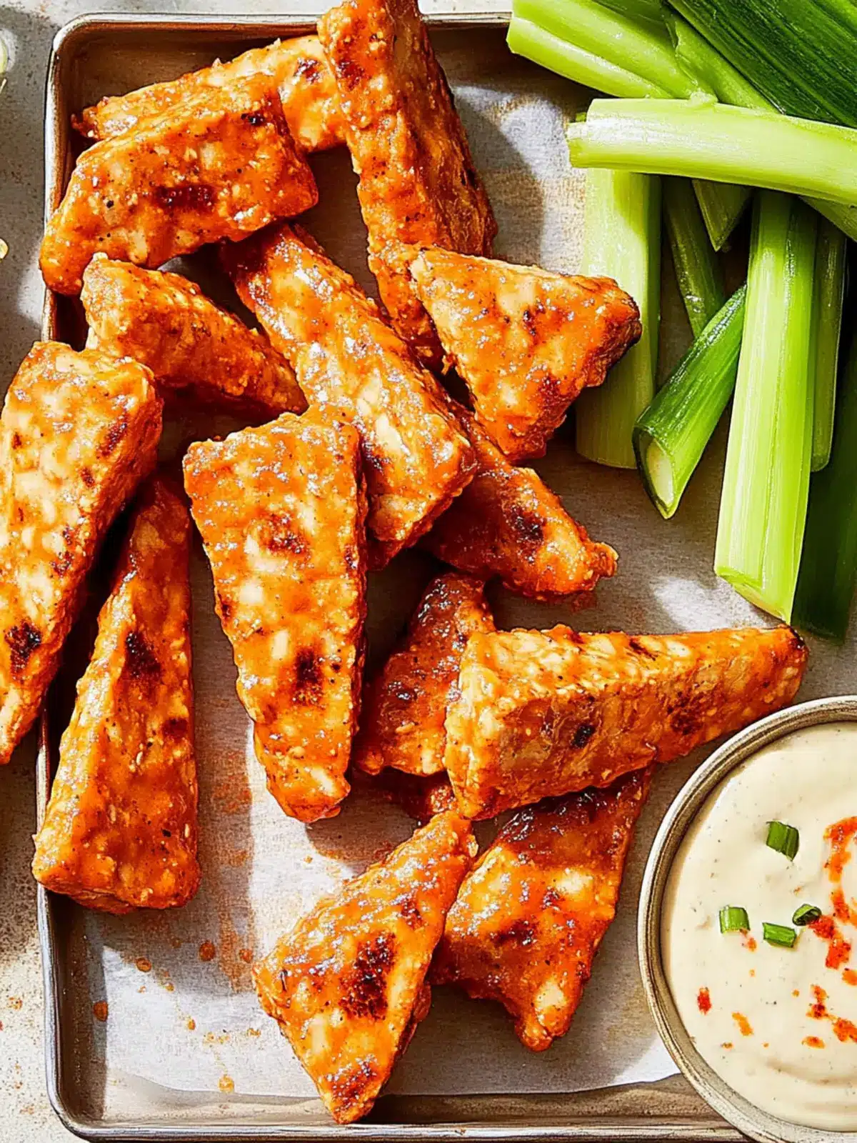 Tempeh Buffalo Wings: Easy Vegan Snack for Game Day Fun 3 Tempeh Buffalo Wings