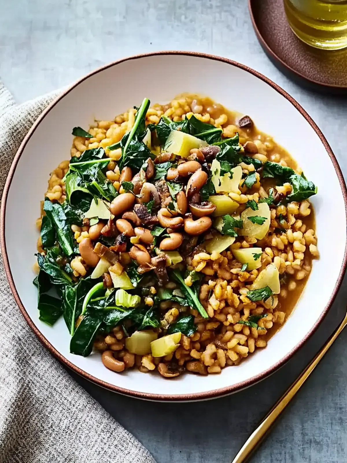 Hoppin' John with Turnips and Turnip Greens