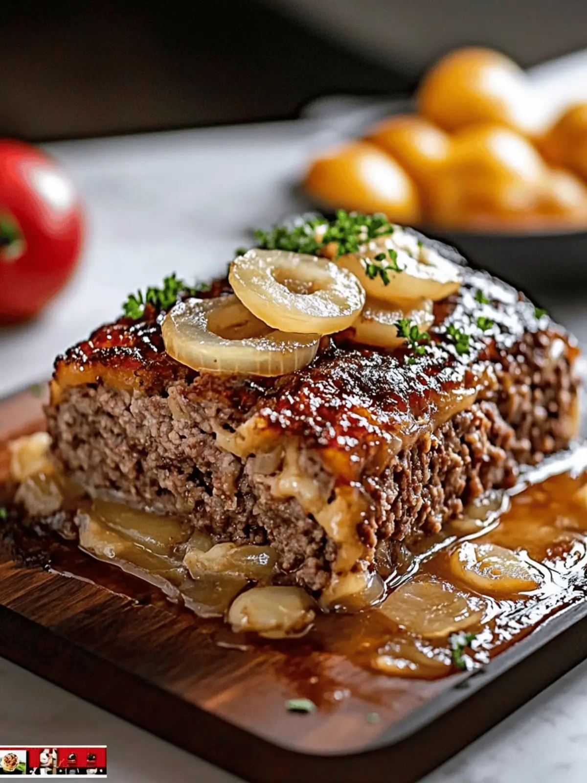 Savory French Onion Meatloaf with Gruy re Magic 4 French Onions Meatloaf