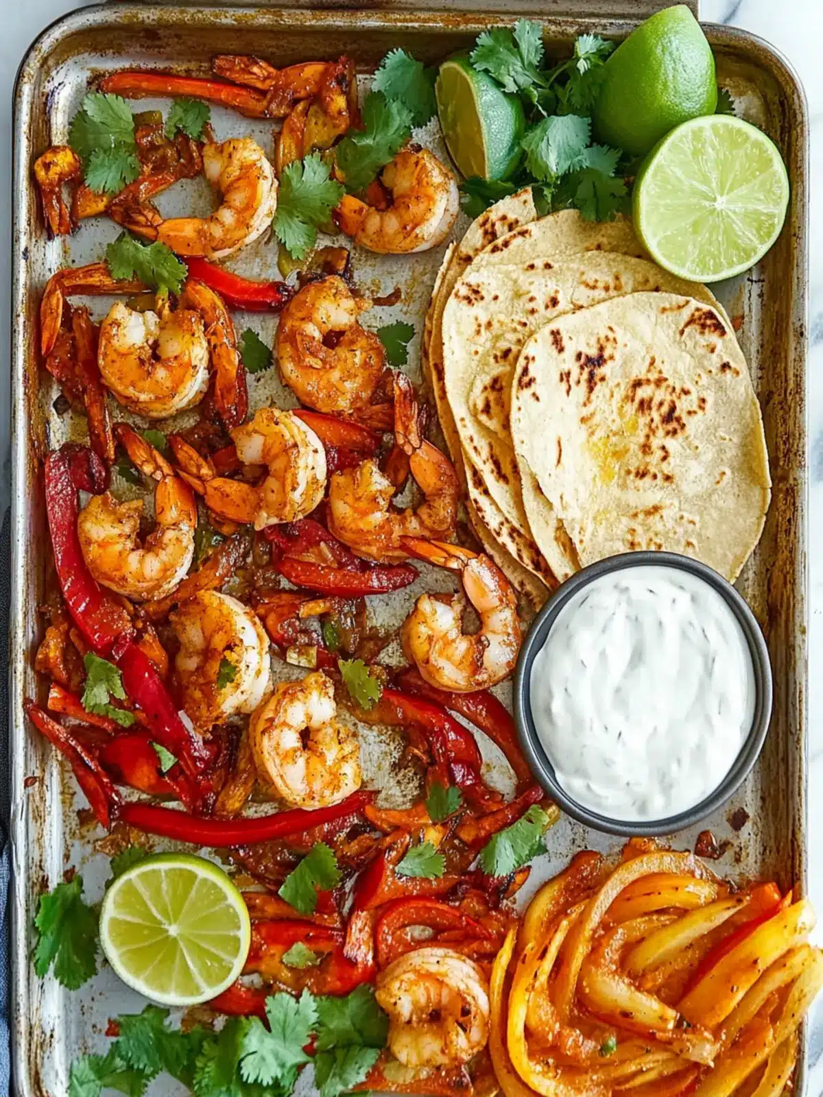 Sheet Pan Shrimp Fajitas