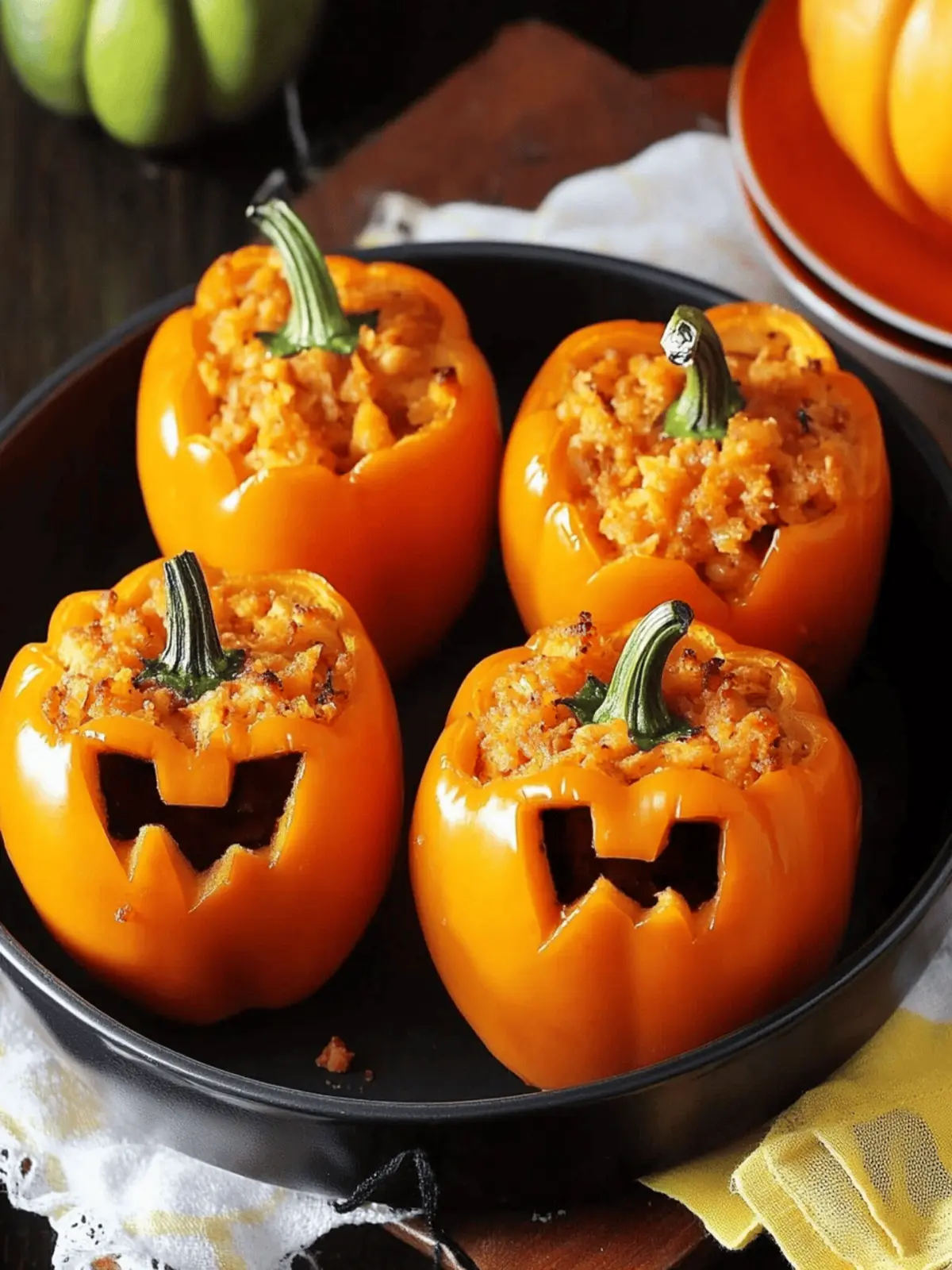 Halloween Jack-O'-Lantern Stuffed Peppers You'll Love Making 2 Halloween Jack-O -Lantern Stuffed Peppers