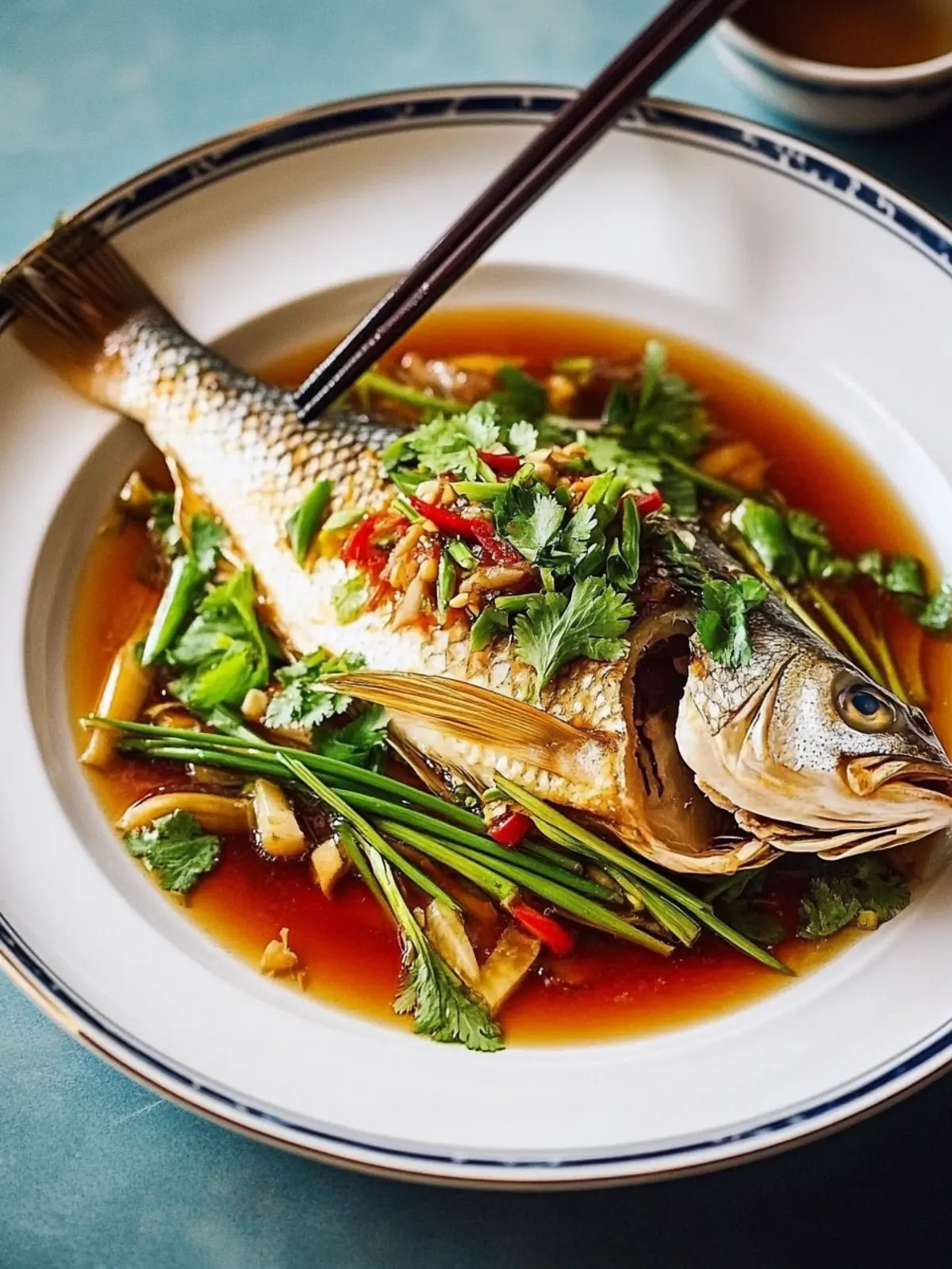 STEAMED WHOLE FISH, CHINESE STYLE