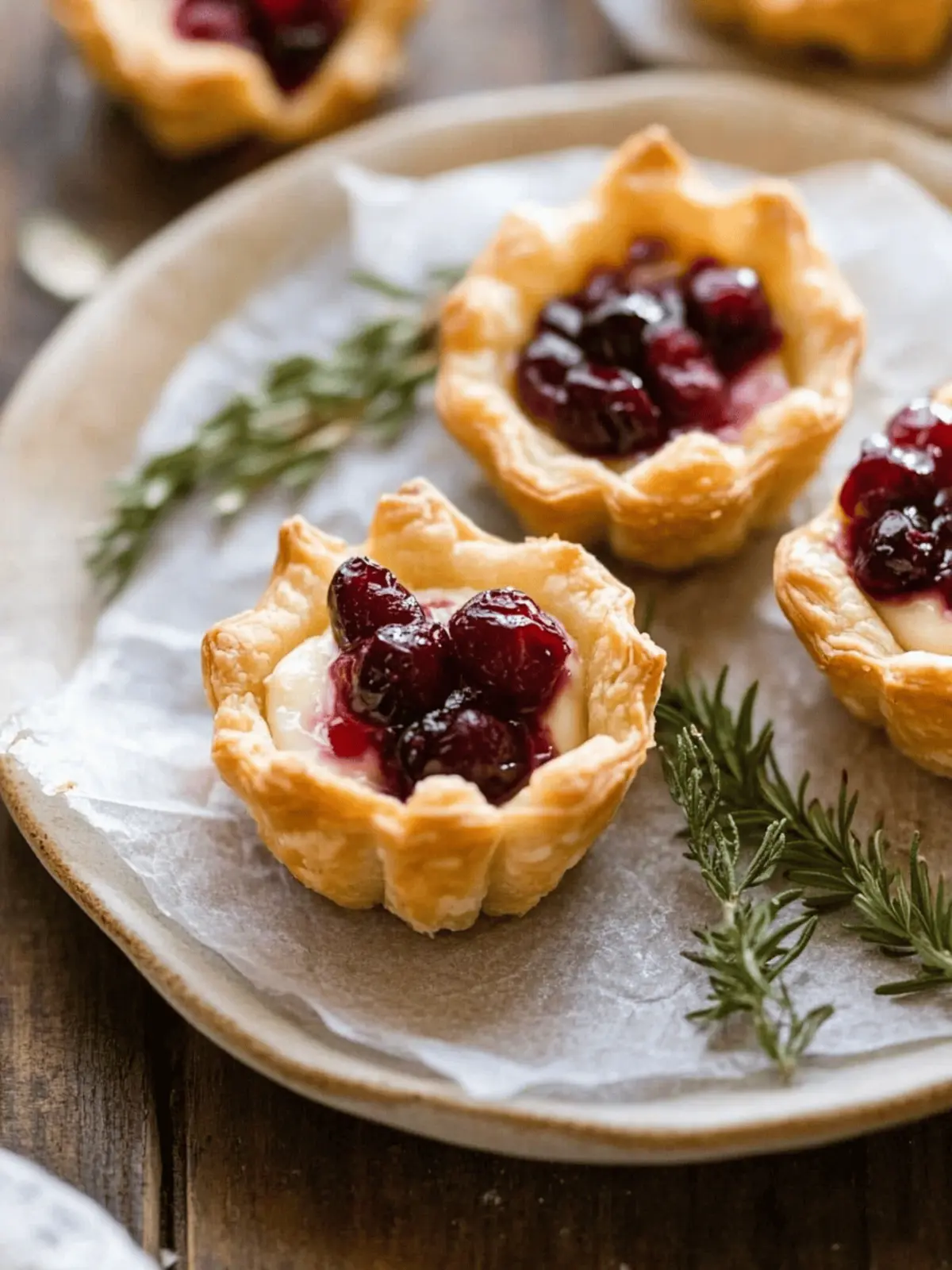 Baked Cranberry Brie Bites: Effortless Holiday Delight 2 Baked Cranberry Brie Bites