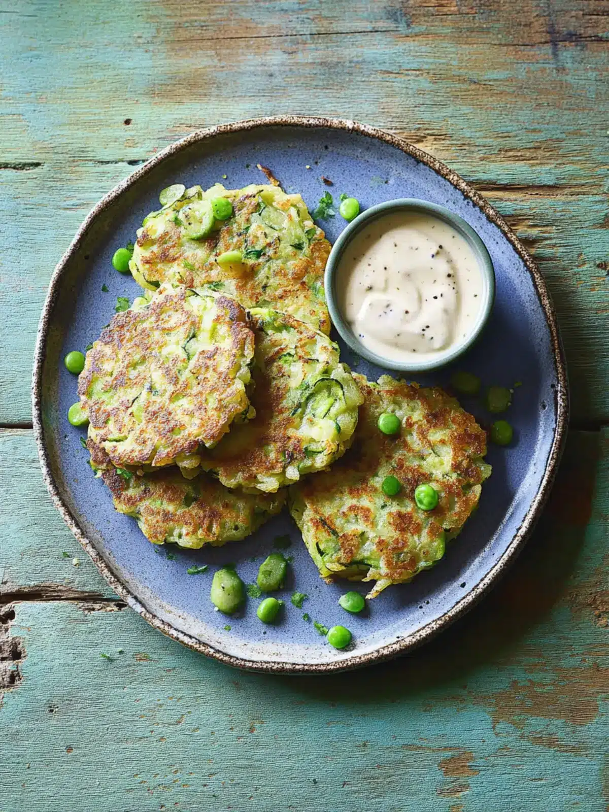 Crispy Courgette Fritters with a Zesty Mango Yogurt Dip 4 Courgette fritters