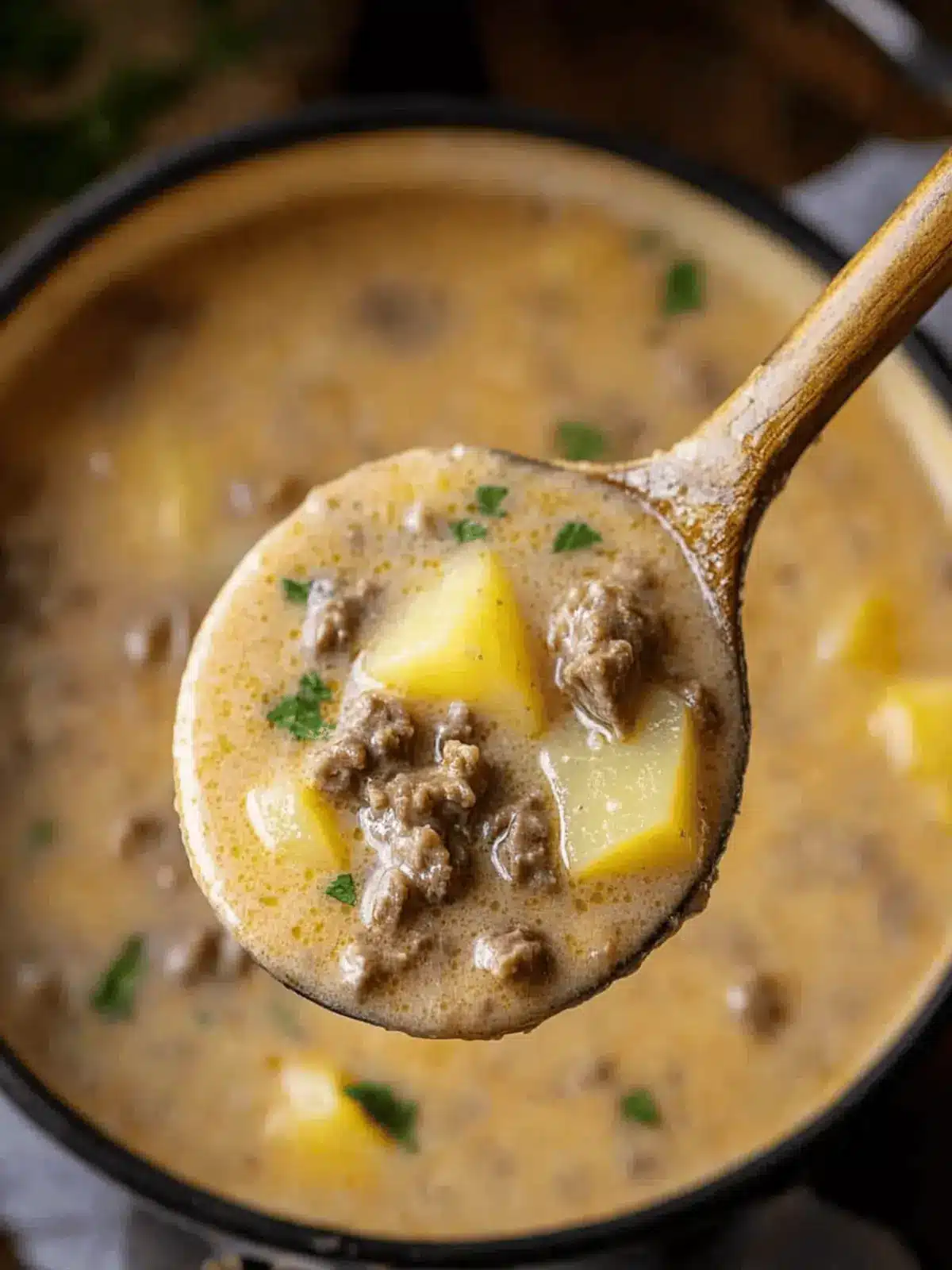 Cheesy Beef and Potato Soup