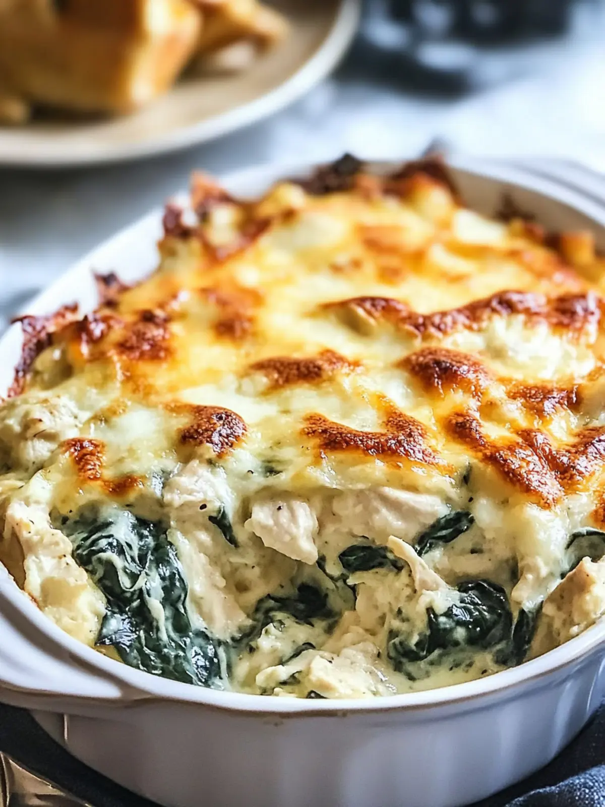 Chicken and Spinach Casserole with Cream Cheese