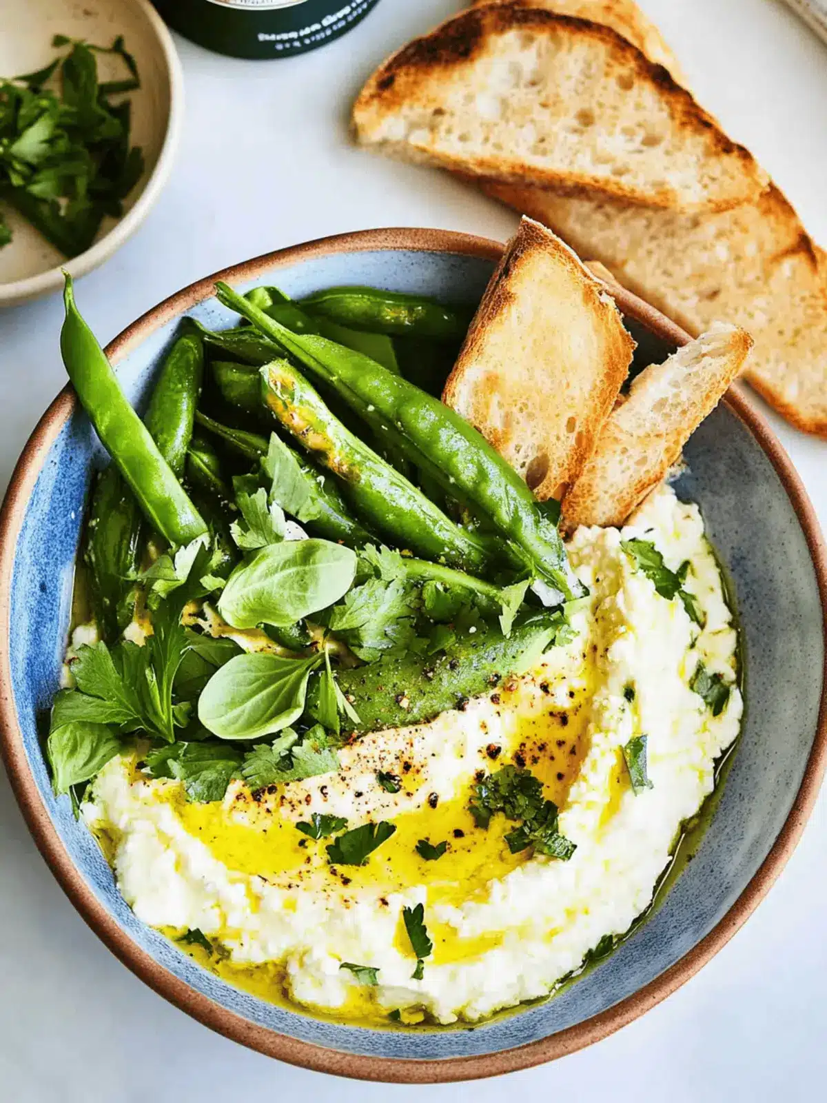 Creamy Whipped Feta Dip with Crunchy Sugar Snap Peas 3 Whipped Feta Dip