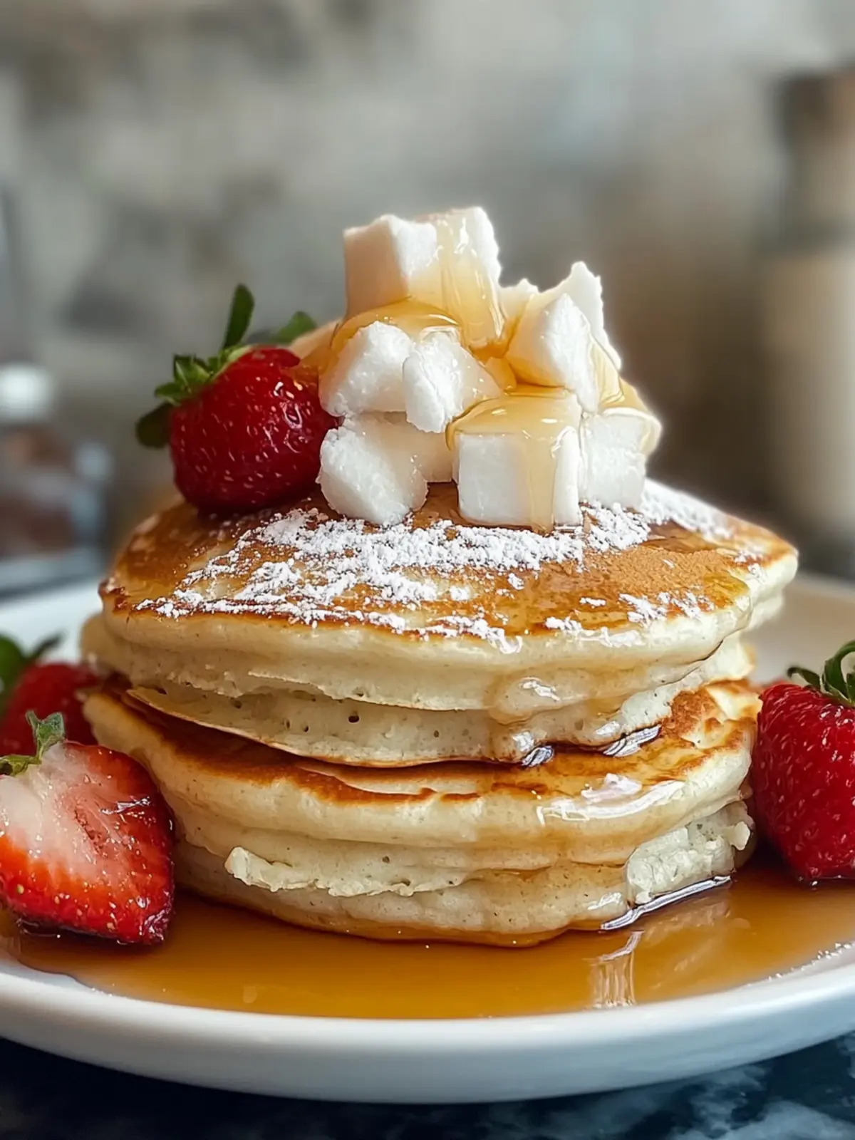 Sweet Coconut Cream Pancakes