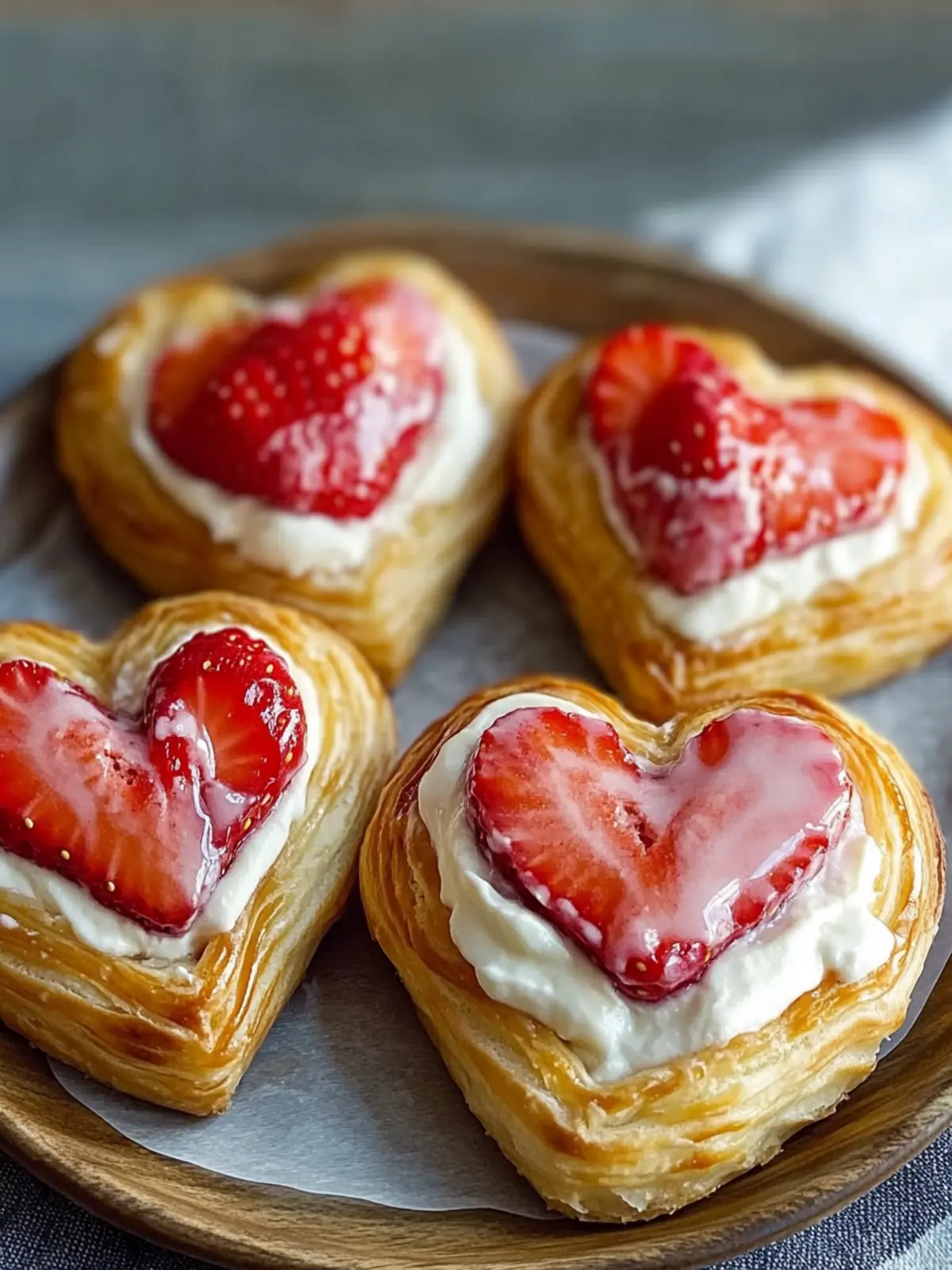 Strawberry Cream Cheese Heart Danishes
