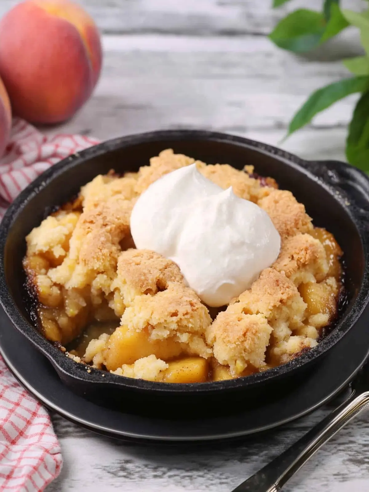 Small Batch Peach Cornmeal Cobbler for Cozy Nights In 3 Small Batch Peach Cornmeal Cobbler