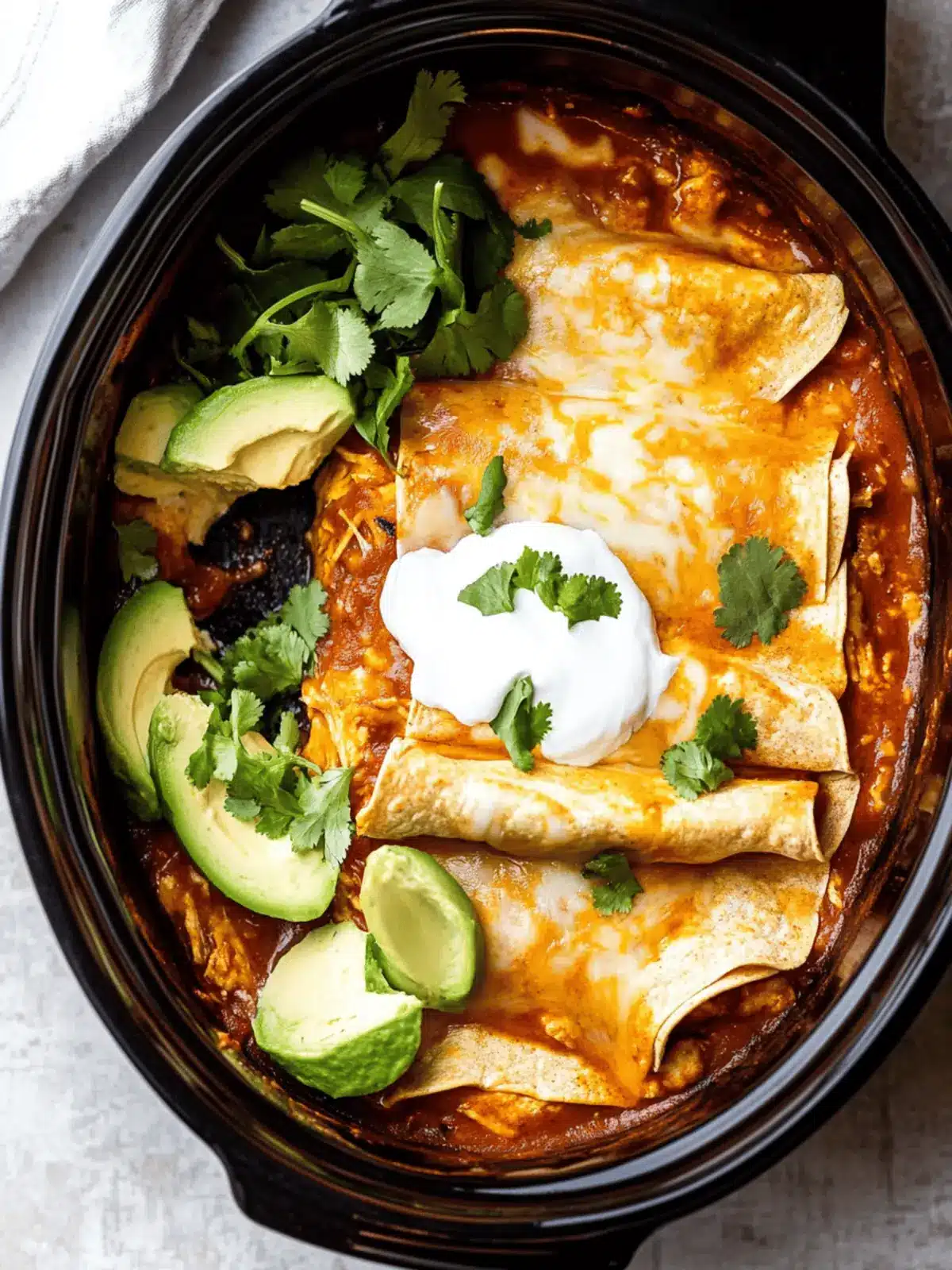 Savory Slow Cooker Chicken Enchiladas for Easy Family Dinners 3 Slow Cooker Chicken Enchiladas