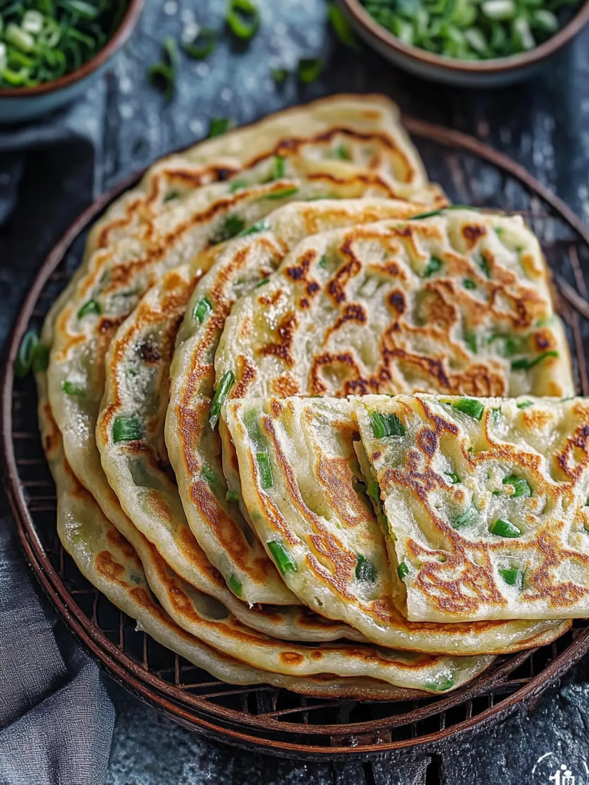 Scallion pancakes (Cong You Bing, è±æ²¹é¥¼)