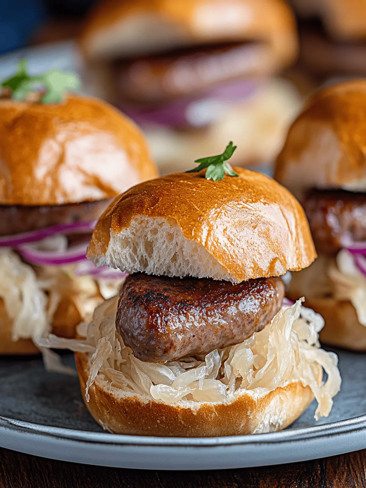 Sausage & Sauerkraut Sliders