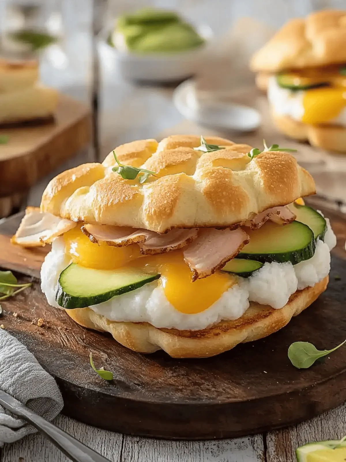 Cloud Bread Breakfast Sandwiches for Guilt-Free Mornings 2 Cloud Bread Breakfast Sandwich