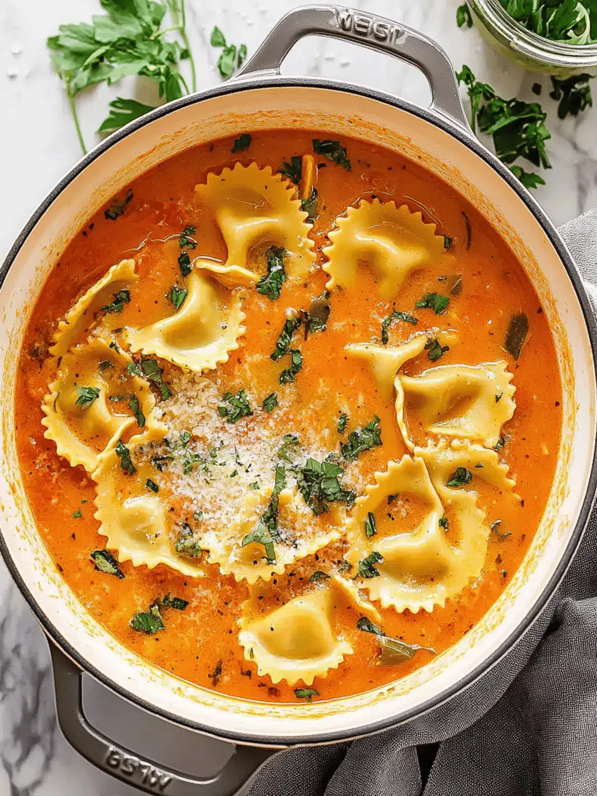 One Pot Ravioli Soup