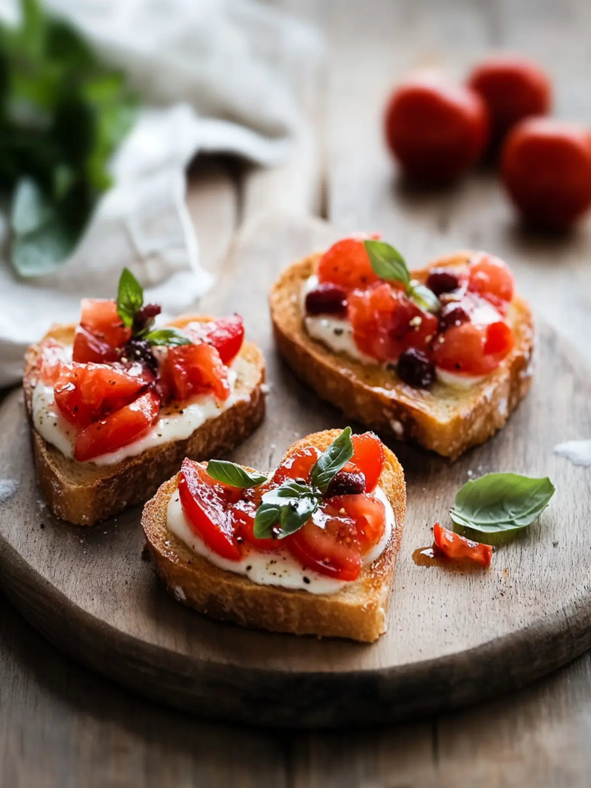 CUTE HEART-SHAPED BRUSCHETTA RECIPE