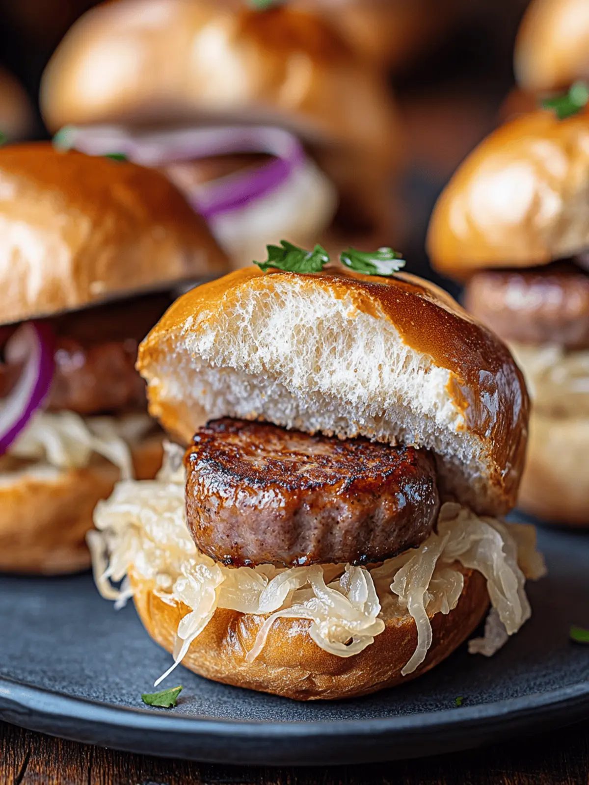 Sausage & Sauerkraut Sliders