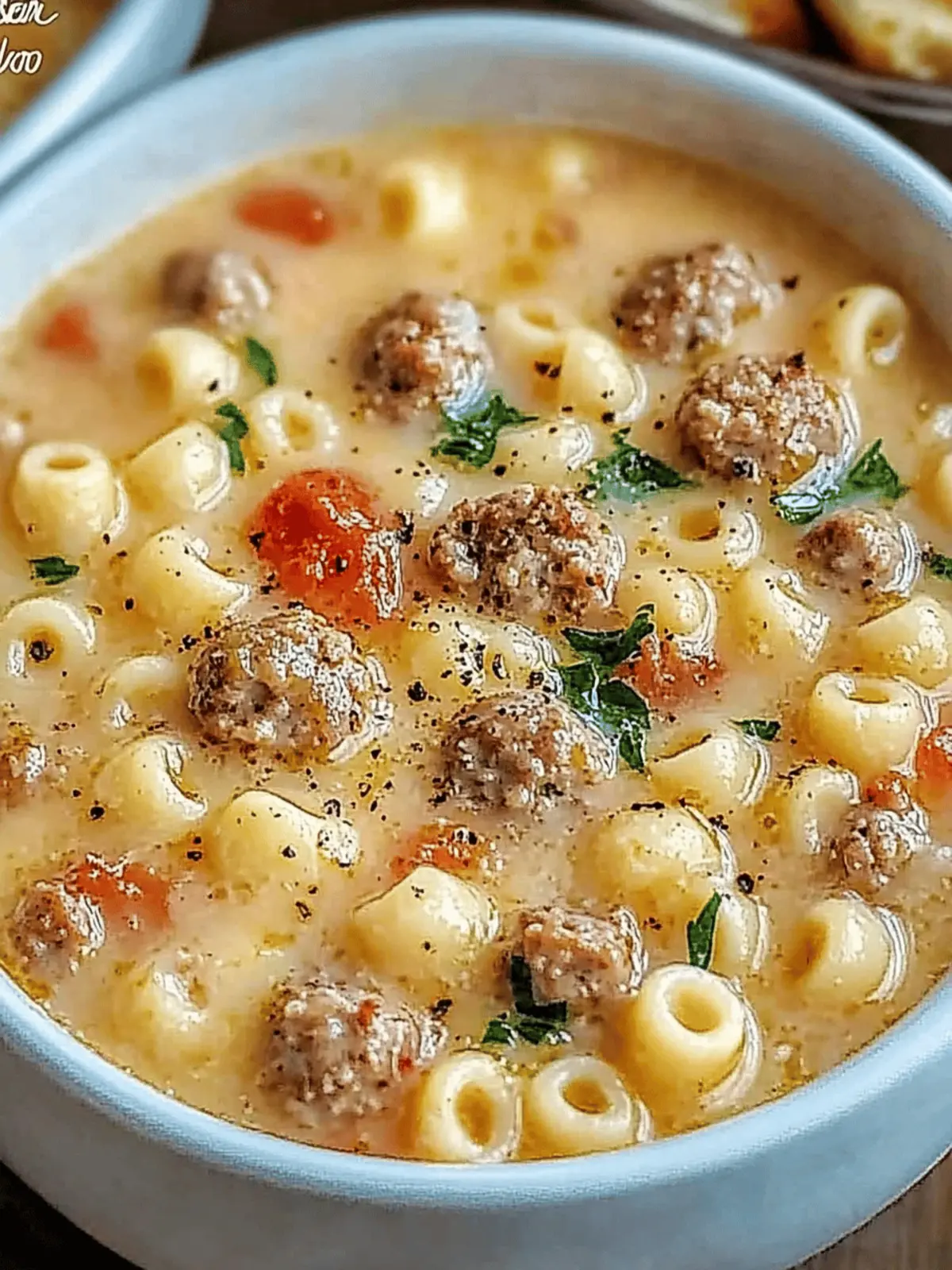 Parmesan Italian Sausage Ditalini Soup