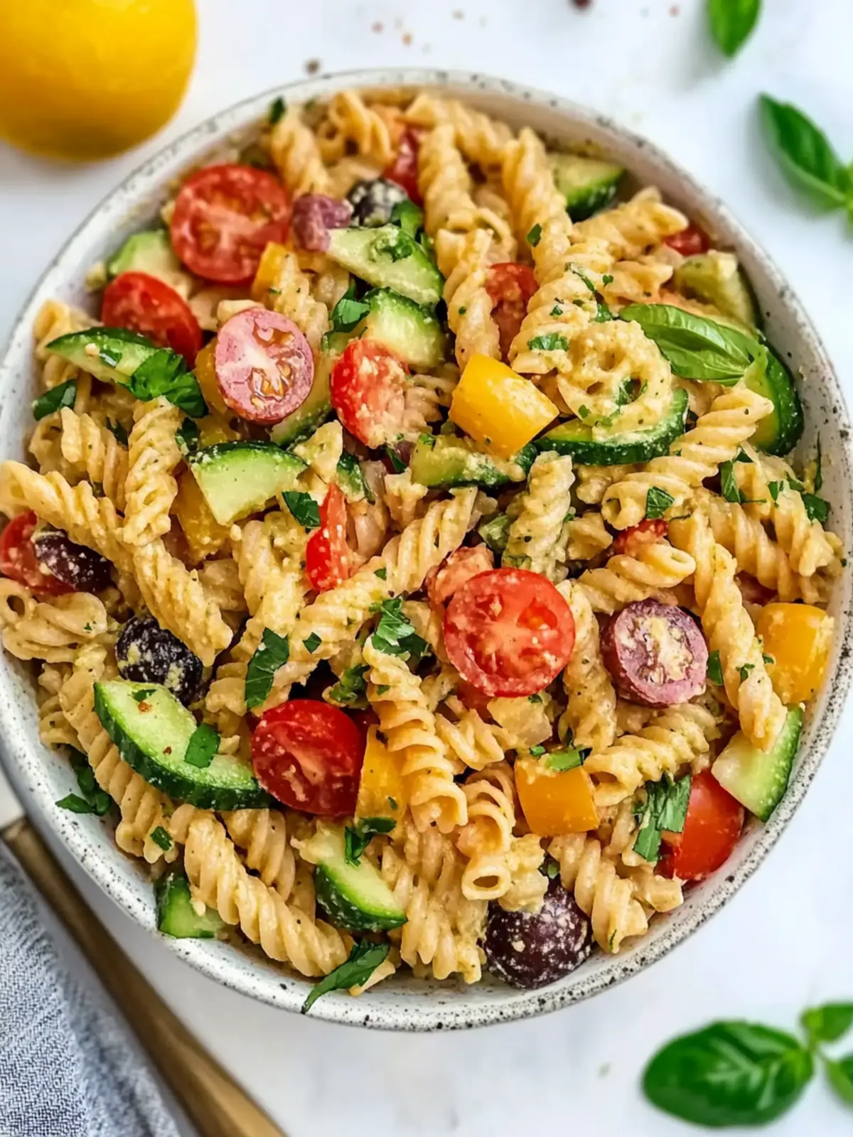 Hummus Pasta Salad