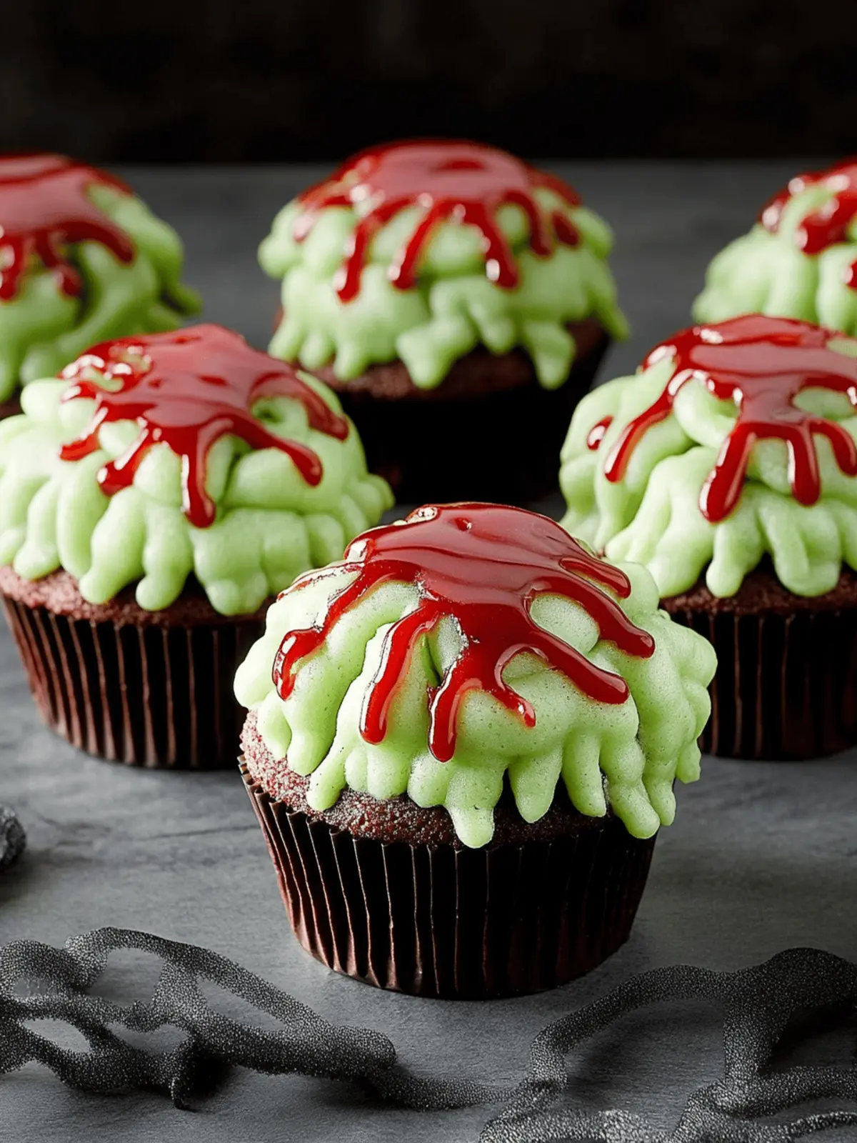 Deliciously Spooky Zombie Brain Cupcakes for Halloween Fun 2 Zombie Brain Cupcakes