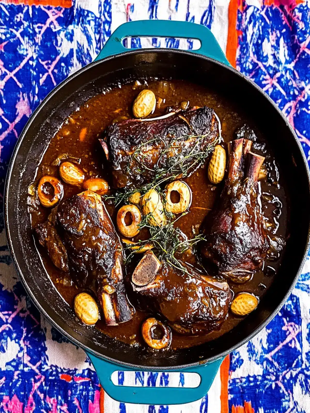 Glazed Beef Shanks with Coffee and Peanuts