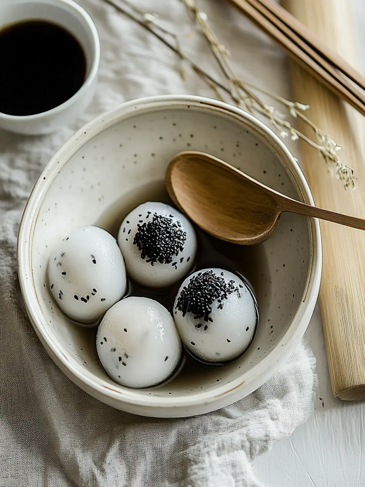 Black Sesame Tang Yuan (Glutinous Rice Balls)