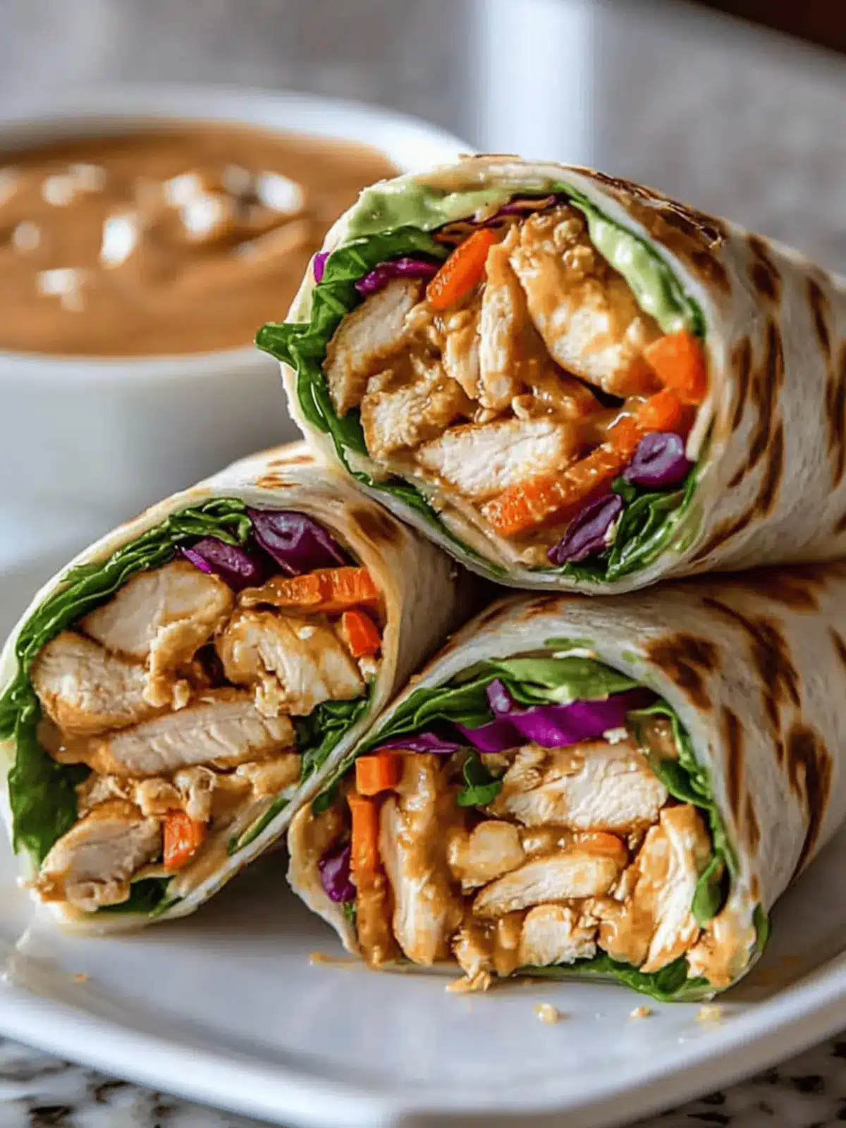 Thai Peanut Chicken Wraps for Quick, Flavorful Dinners 4 Thai Peanut Chicken Wraps
