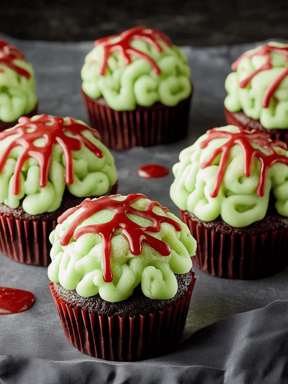 Deliciously Spooky Zombie Brain Cupcakes for Halloween Fun 3 Zombie Brain Cupcakes