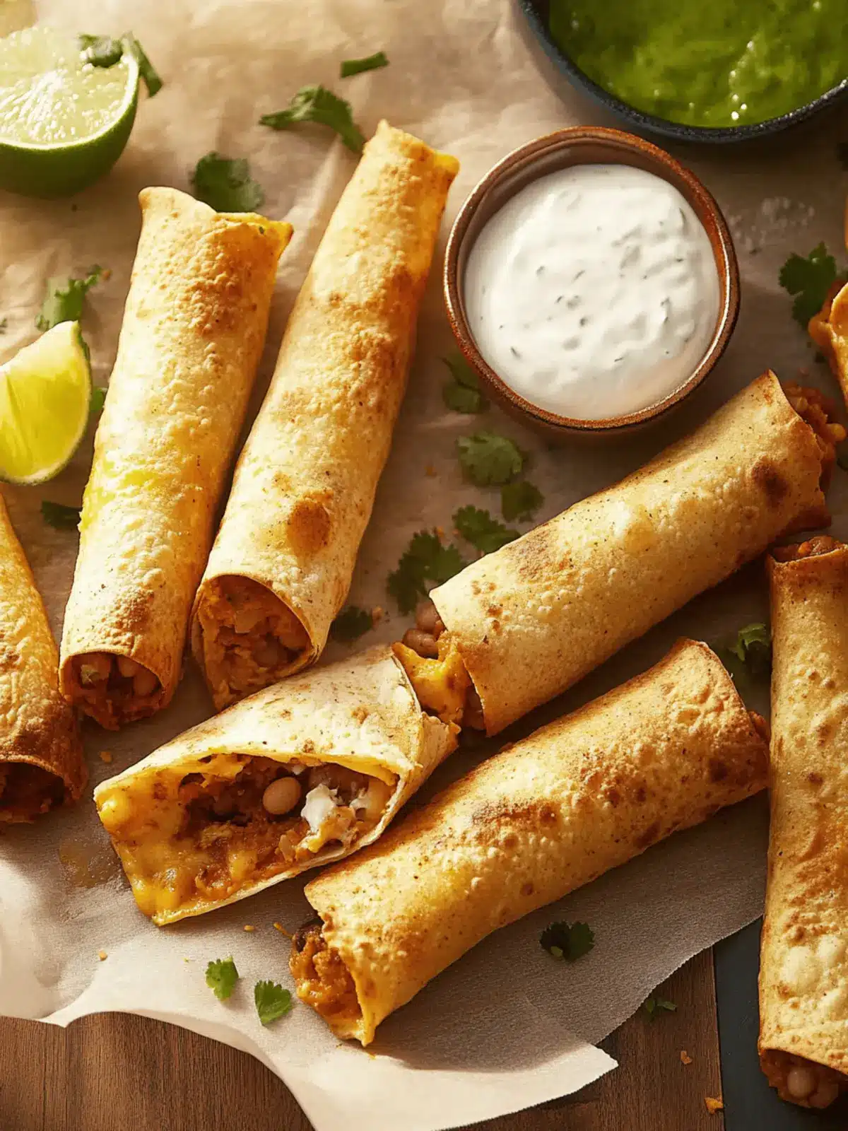 Savory Bean & Cheese Taquitos: Quick Crunchy Delights 2 Bean & Cheese Taquitos