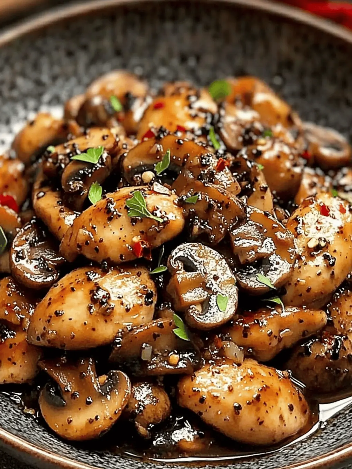 Black Pepper Chicken with Mushrooms