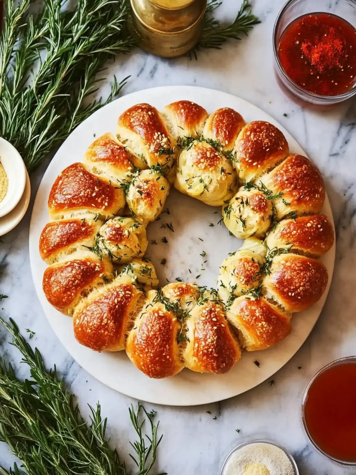 Pull Apart Garlic Bread Wreath