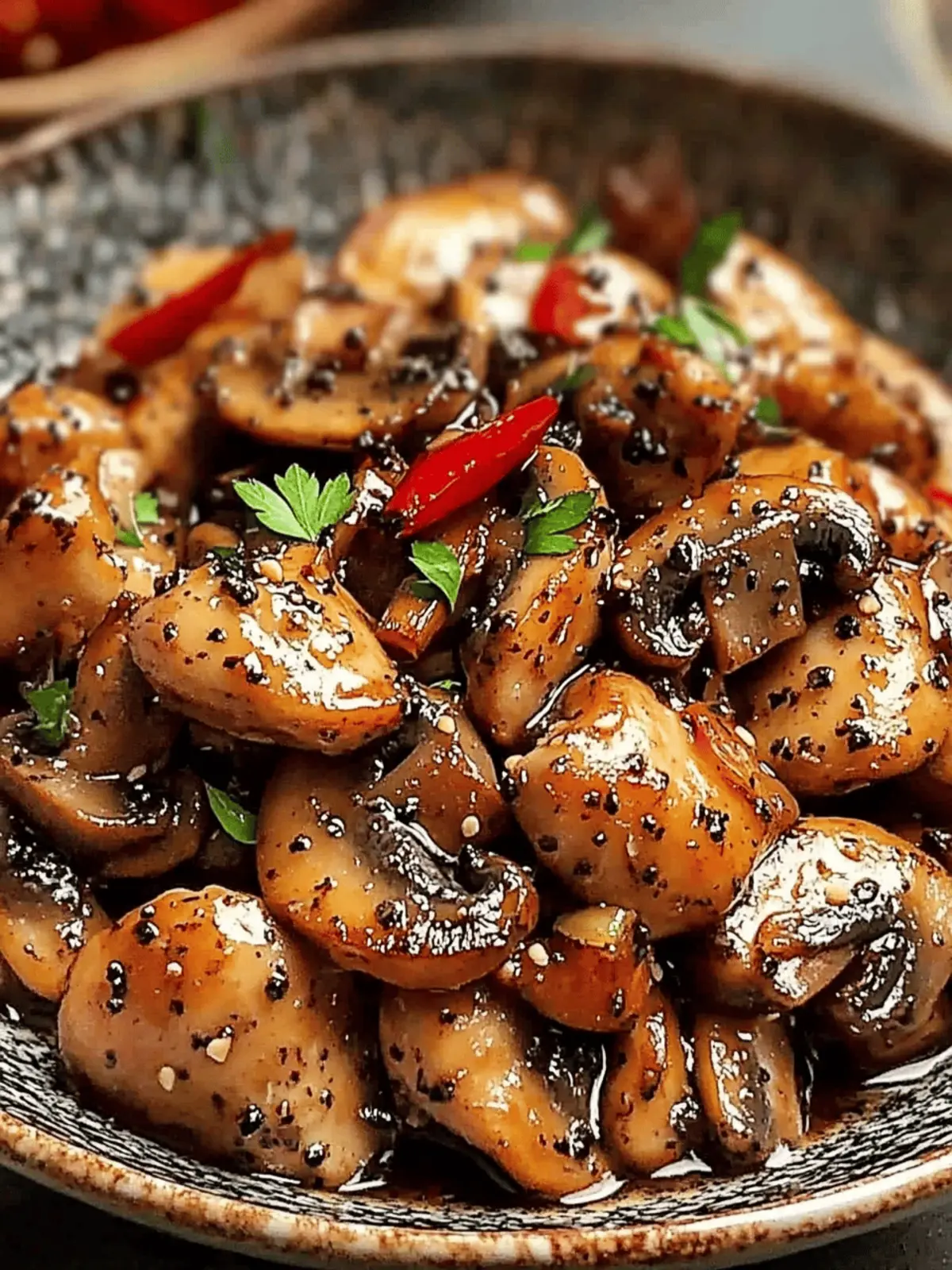 Black Pepper Chicken with Mushrooms