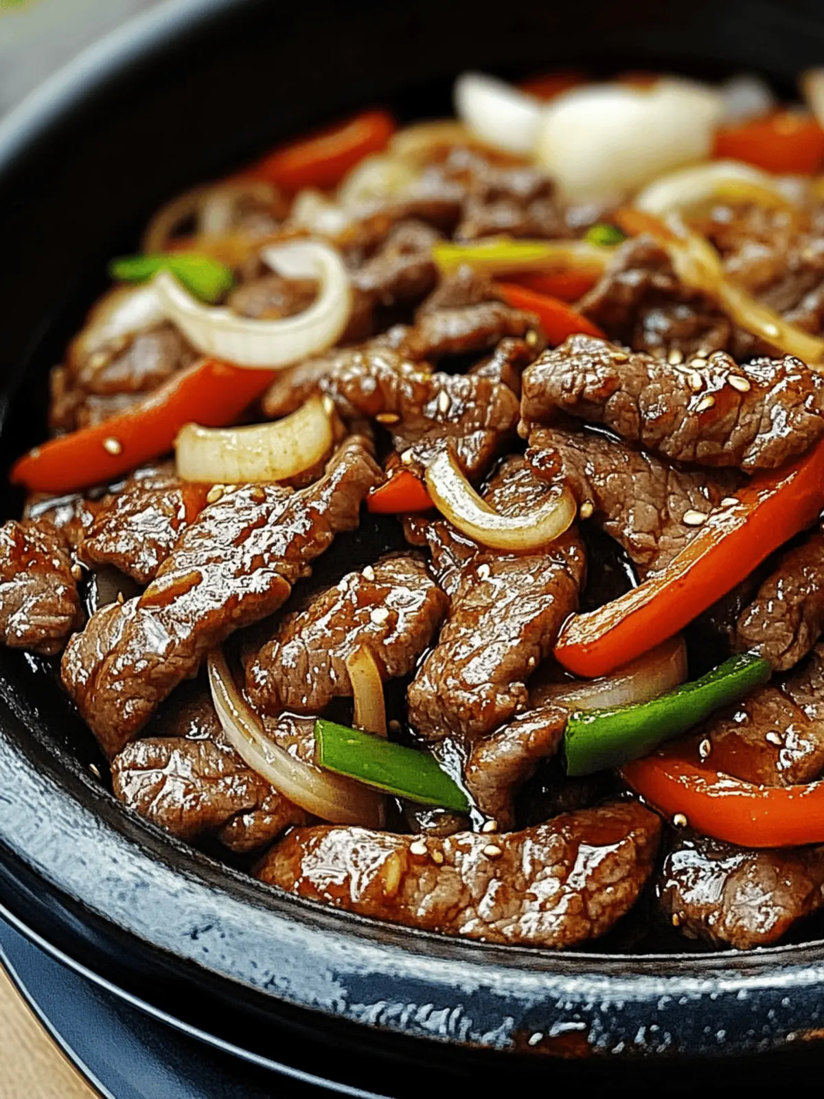 Sizzling Chinese Pepper Steak with Onions