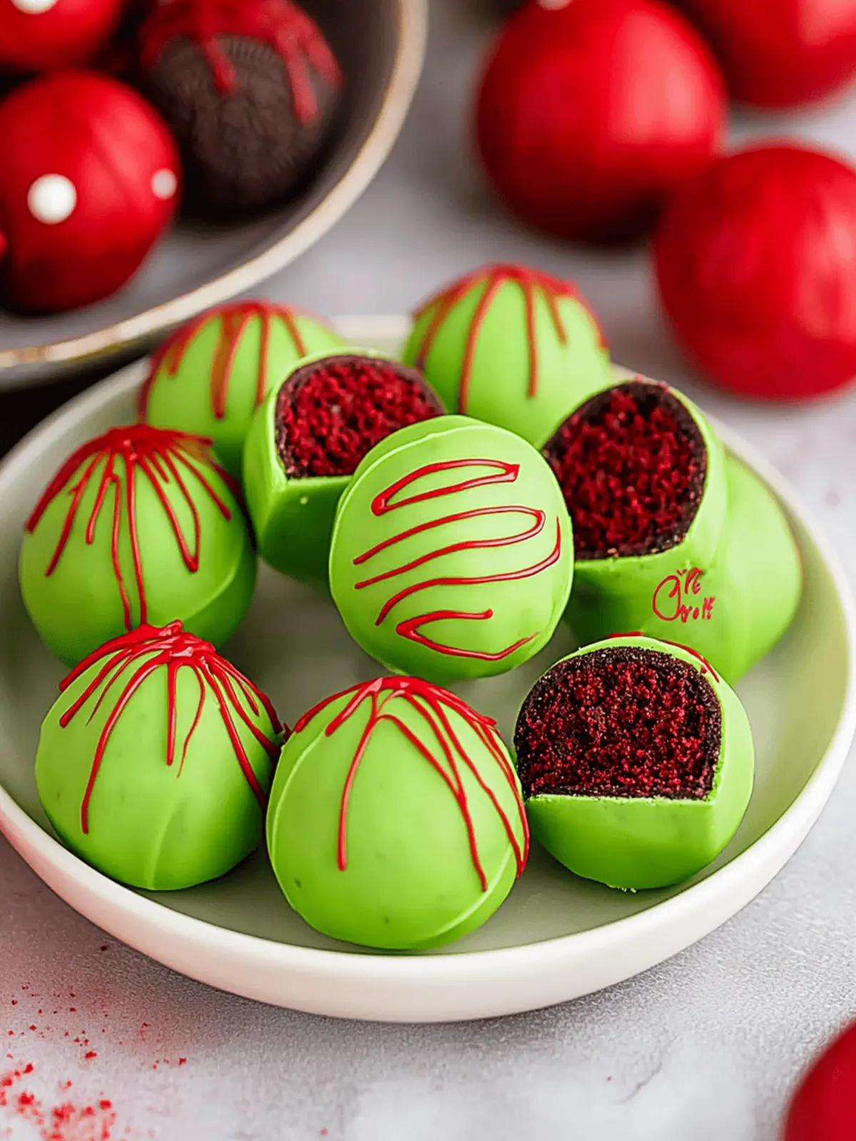 Grinch Oreo Balls (With Red Velvet Oreos)