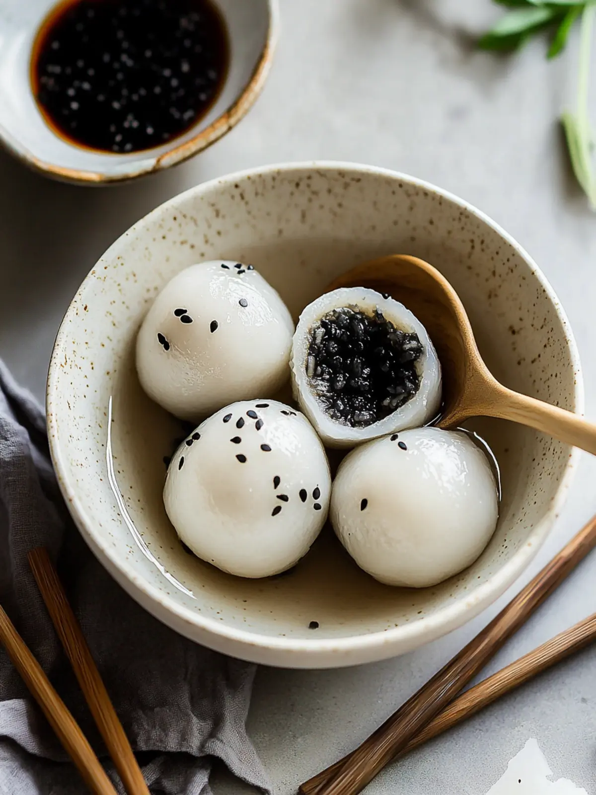 Black Sesame Tang Yuan (Glutinous Rice Balls)