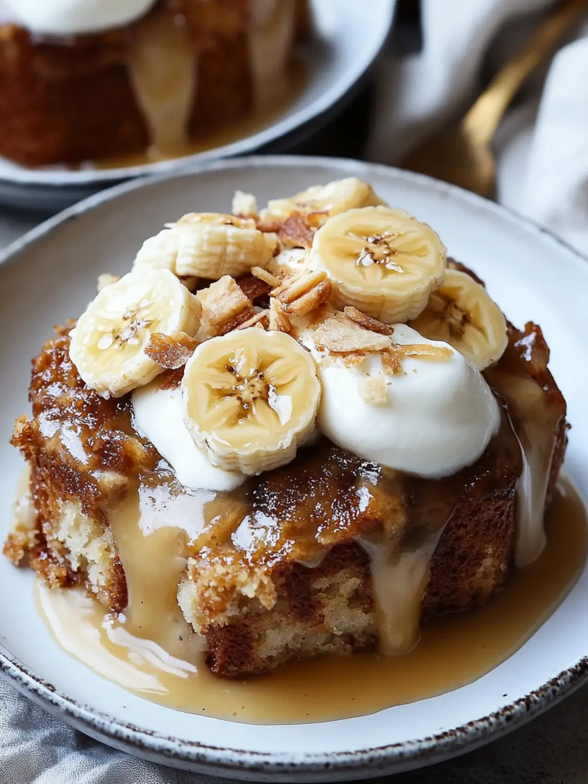 Sticky Banana Bread Pudding Cake