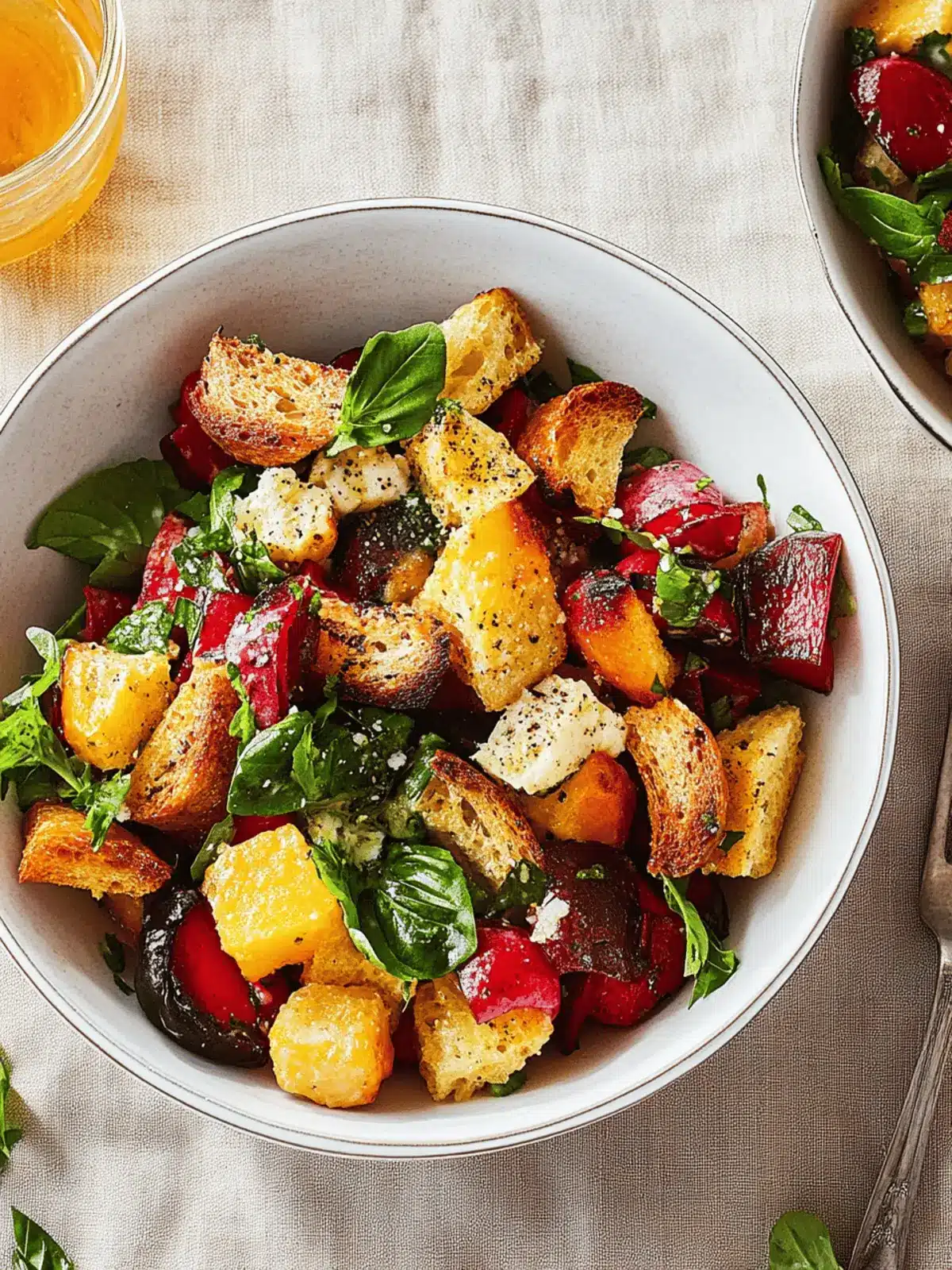 Winter Rainbow Panzanella Salad