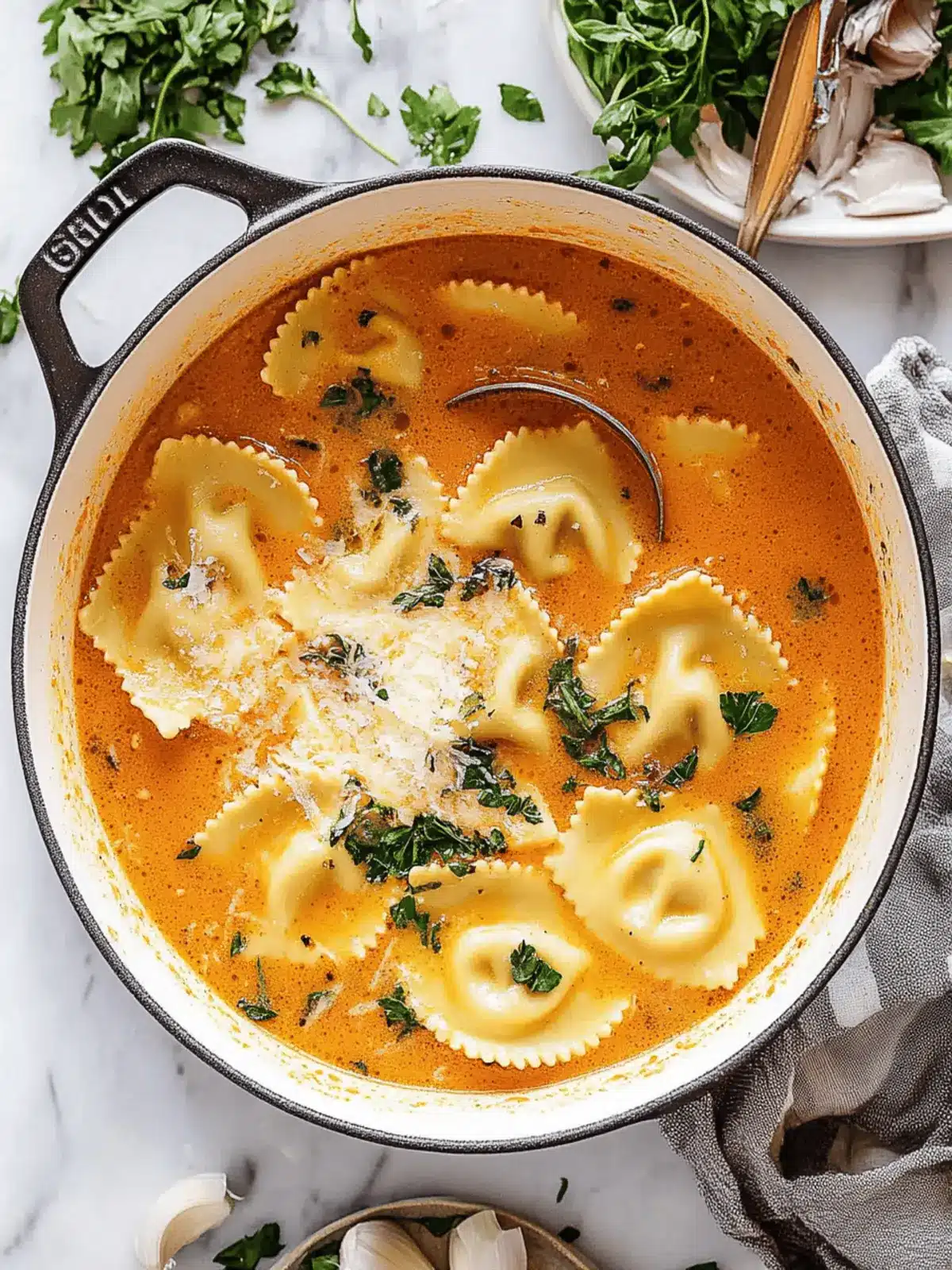 One Pot Ravioli Soup