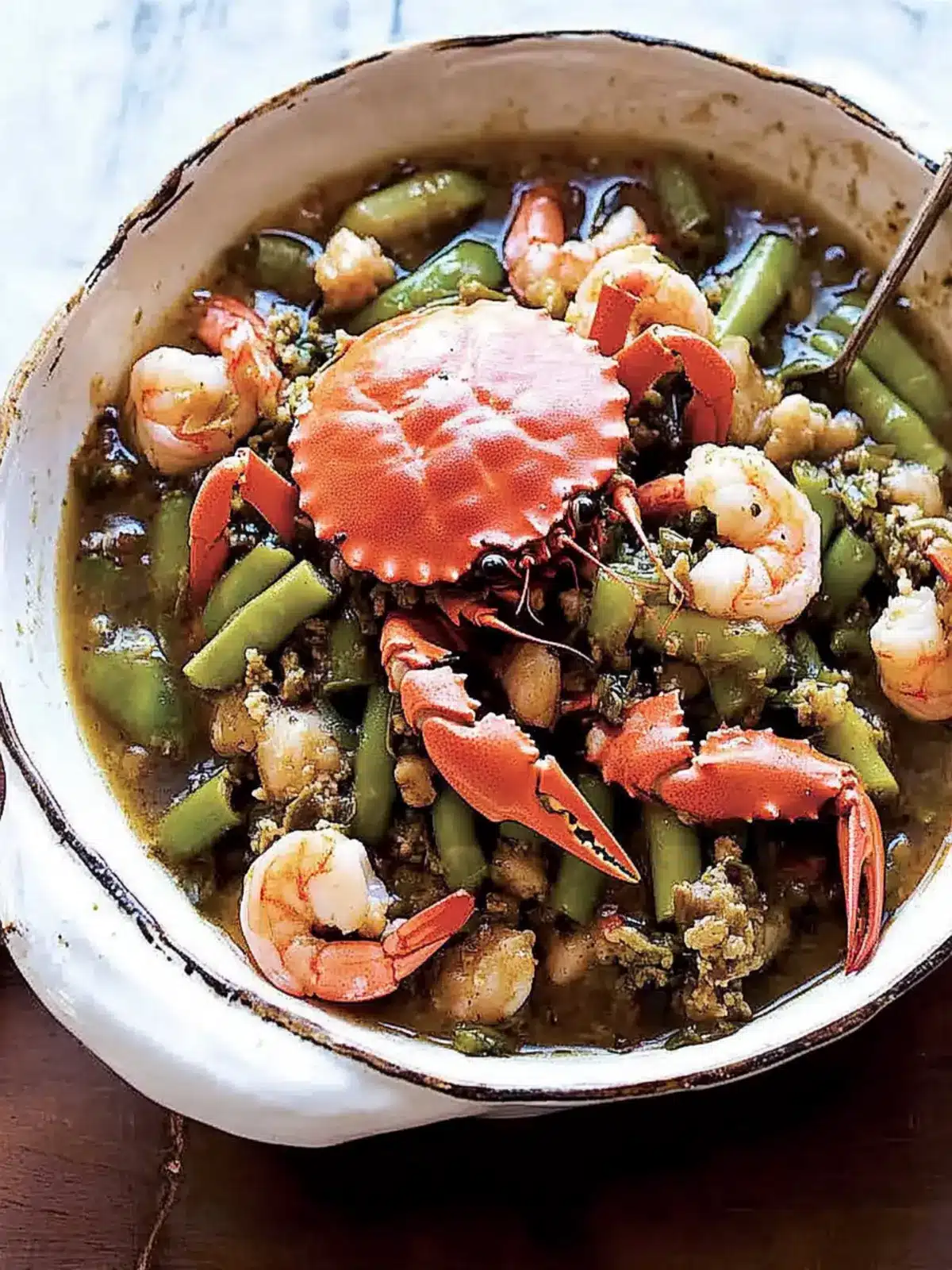 Okra Gumbo with Blue Crabs and Shrimp