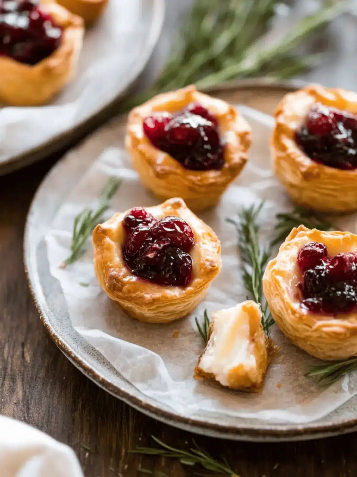 Baked Cranberry Brie Bites: Effortless Holiday Delight 4 Baked Cranberry Brie Bites
