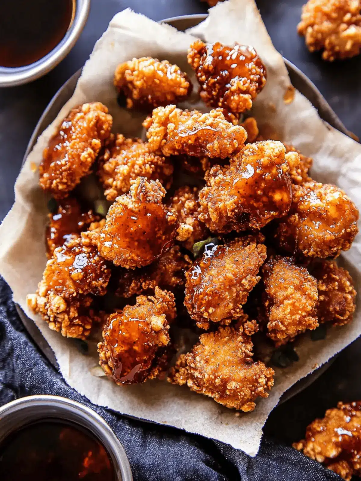 Oven Fried Southern Hot Honey Popcorn Chicken