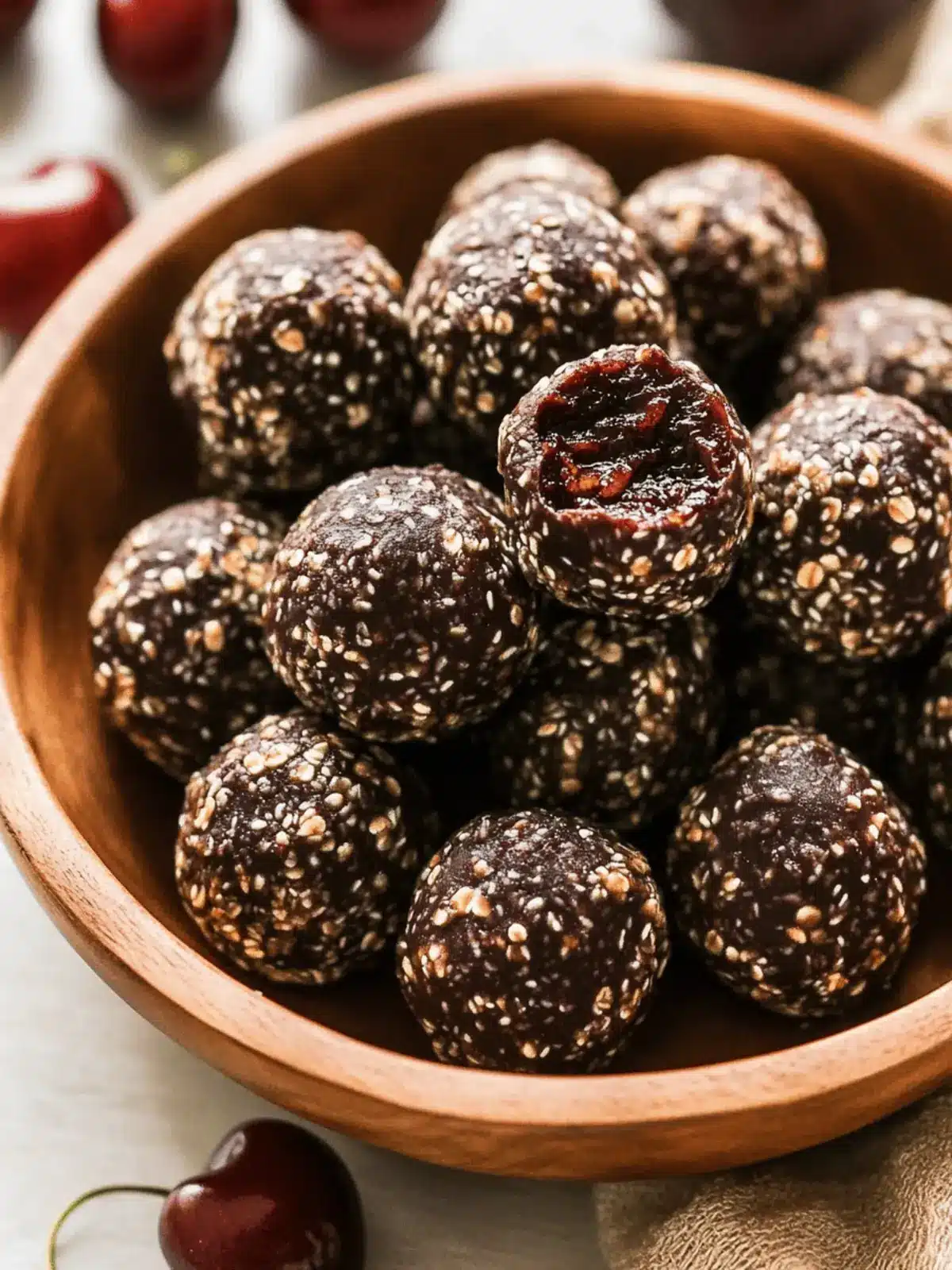 Dark Chocolate Cherry Energy Bites