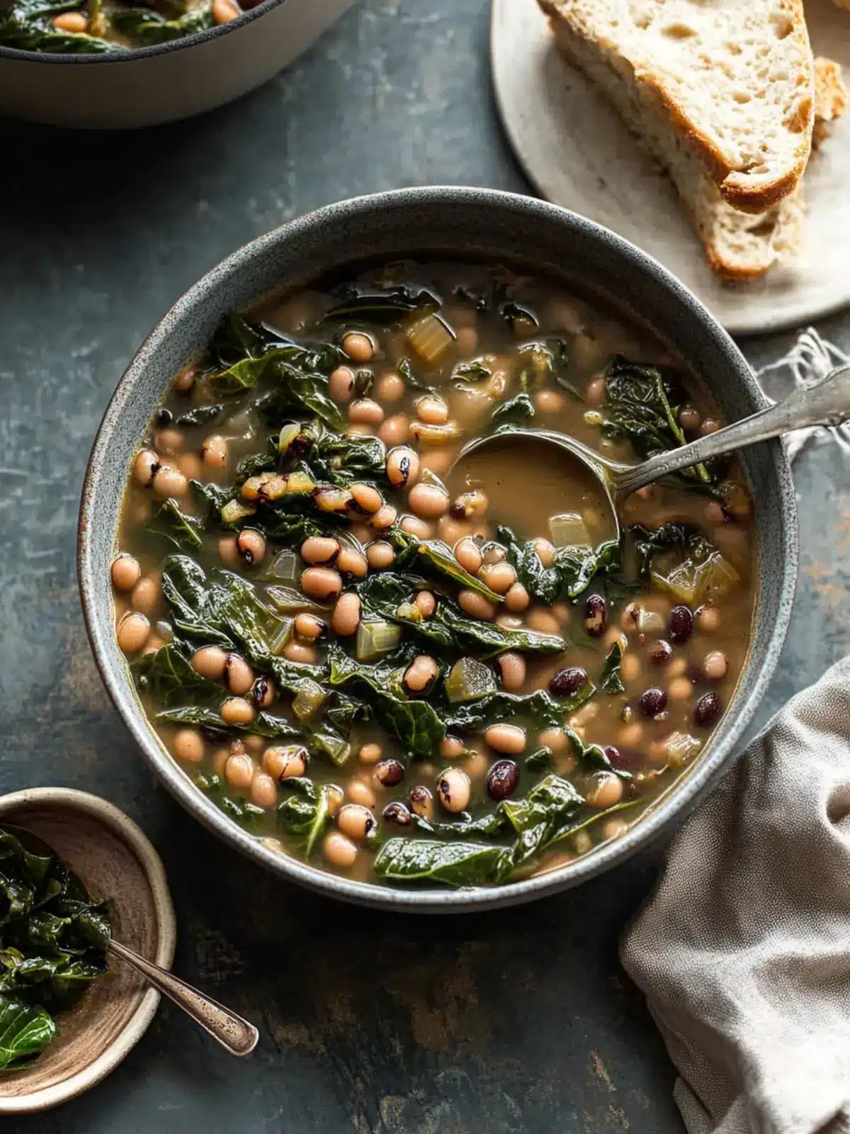 Slow Simmered Black Eyed Peas and Greens